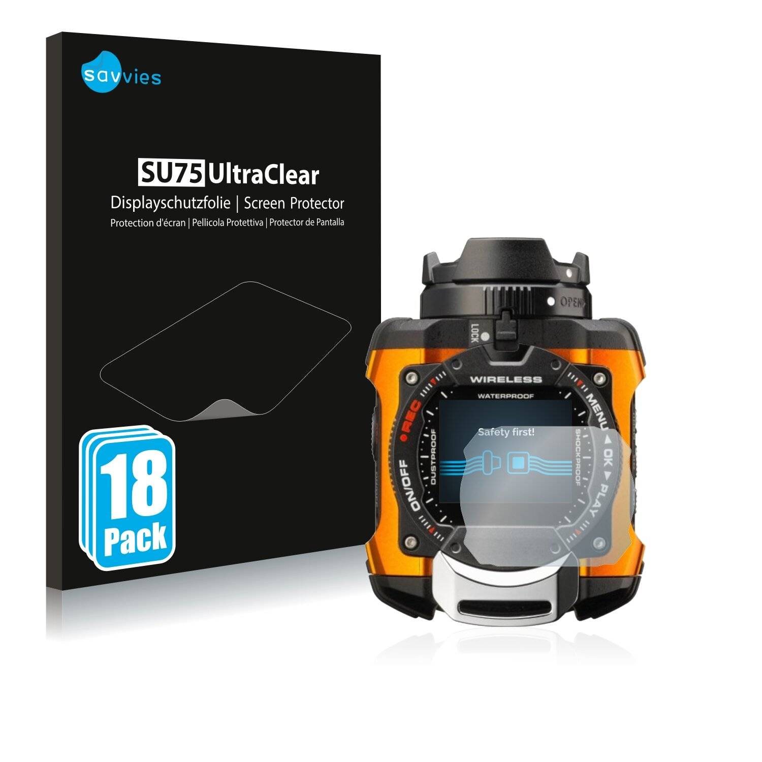 18x Savvies SU75 Displayschutzfolie für Ricoh