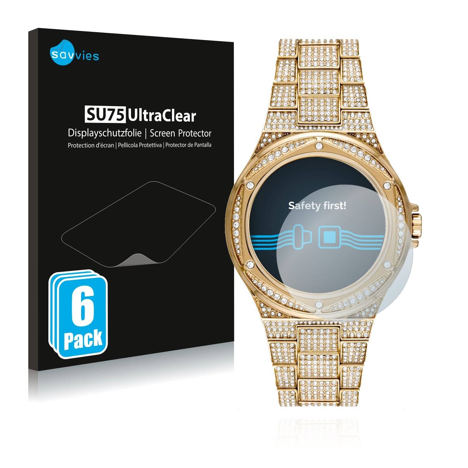 6x Savvies SU75 Displayschutzfolie für Michael Kors Lennox MK