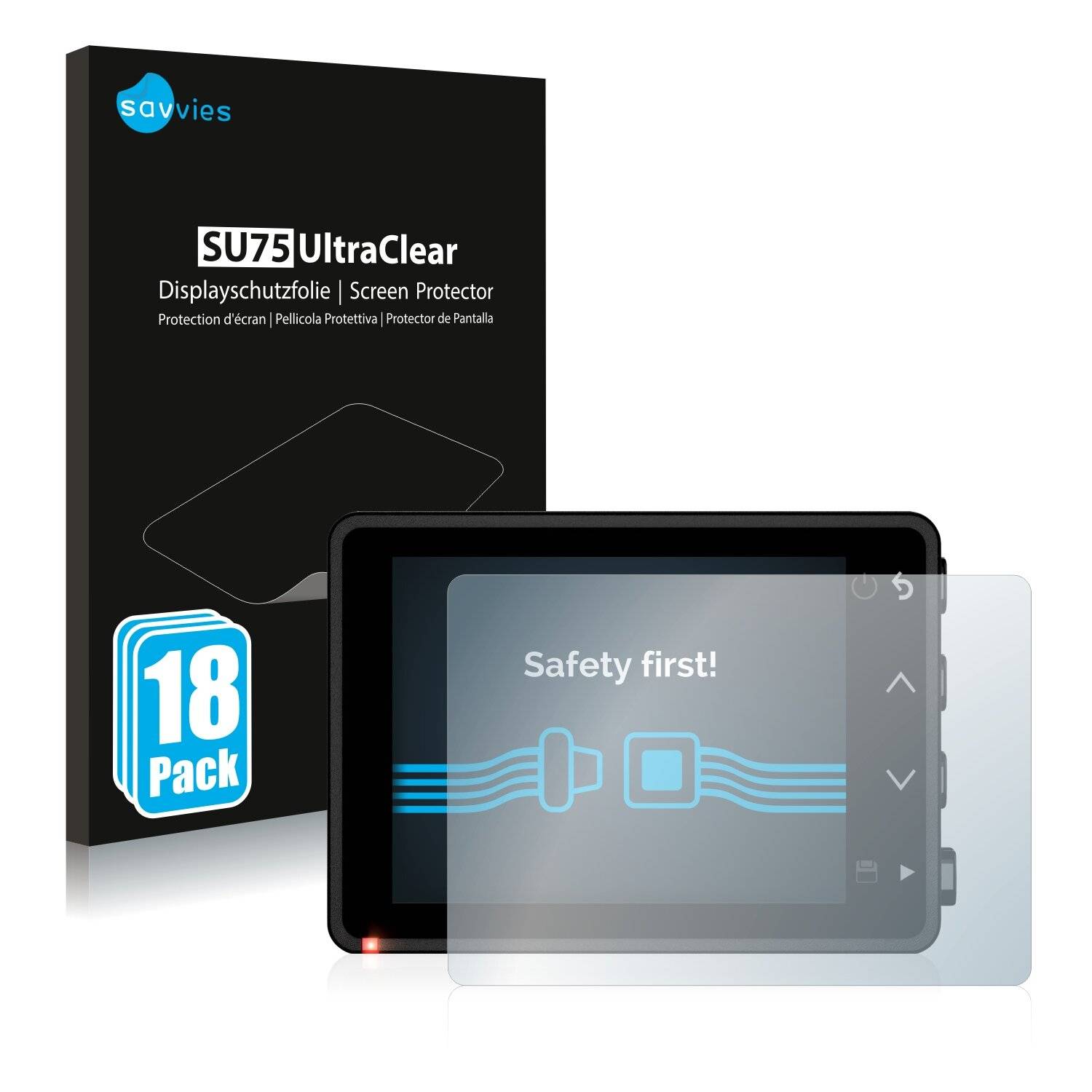 18x Savvies SU75 Displayschutzfolie für Garmin Dash Cam