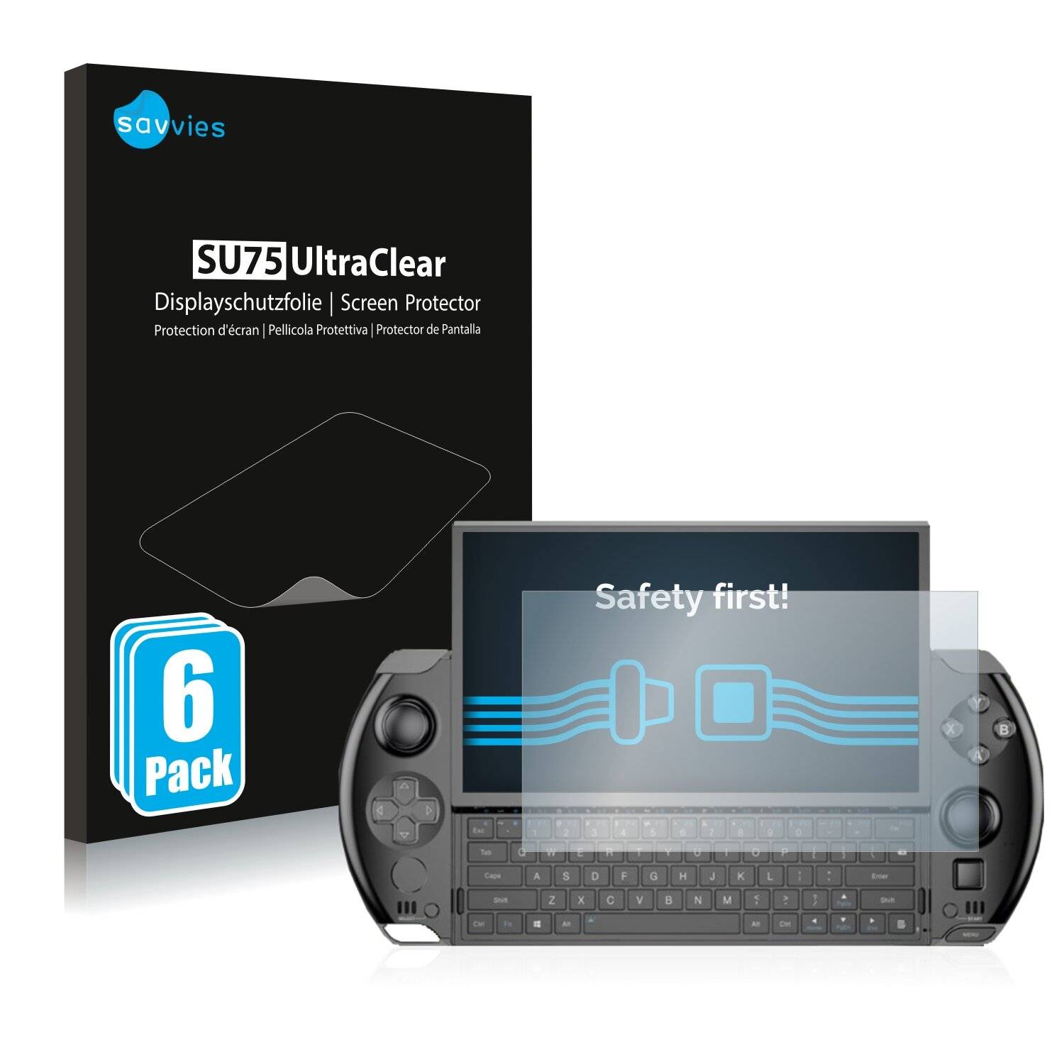 6x Savvies SU75 Displayschutzfolie für GPD Win