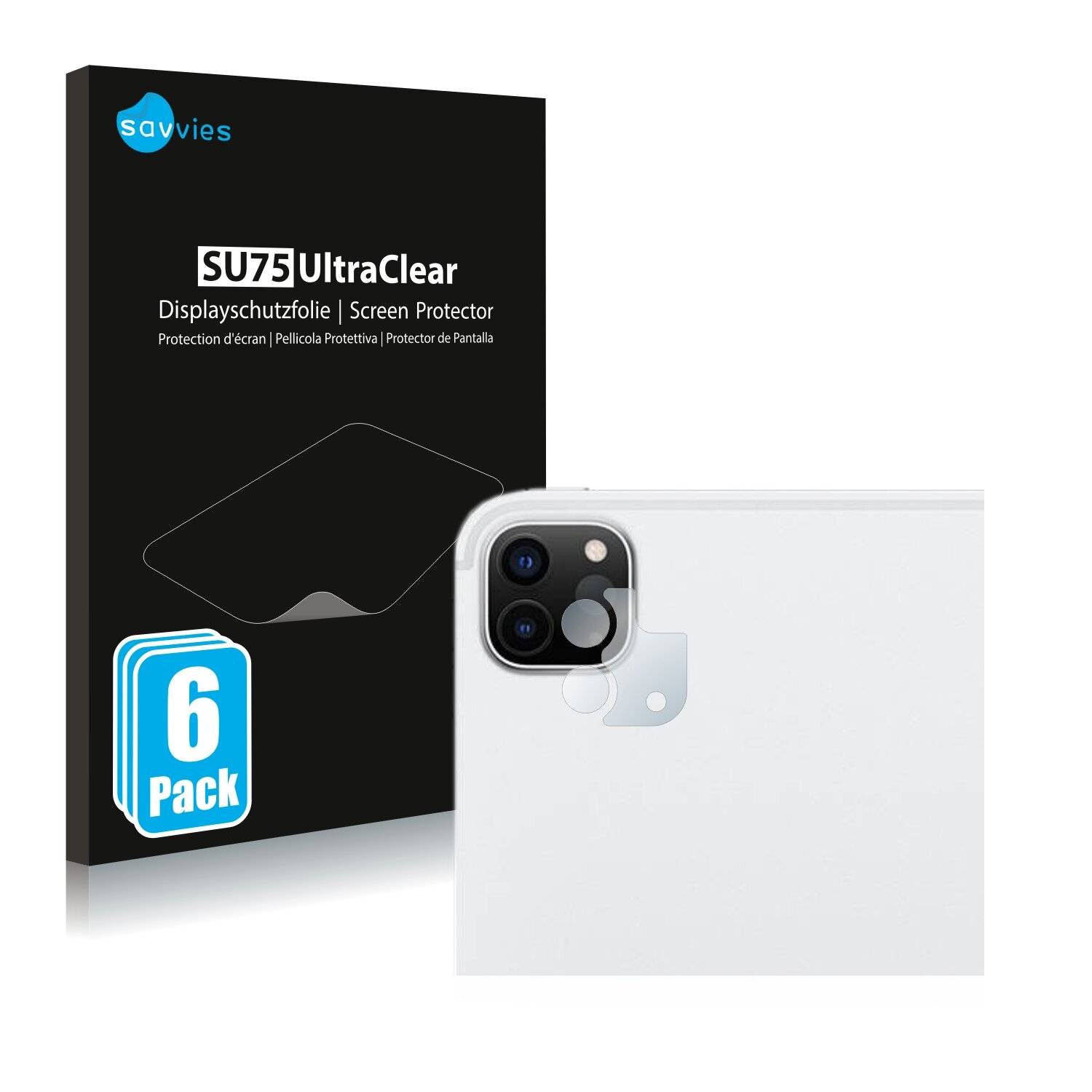 6x Savvies SU75 Displayschutzfolie für Apple iPad Pro 12.9 2022 (NUR
