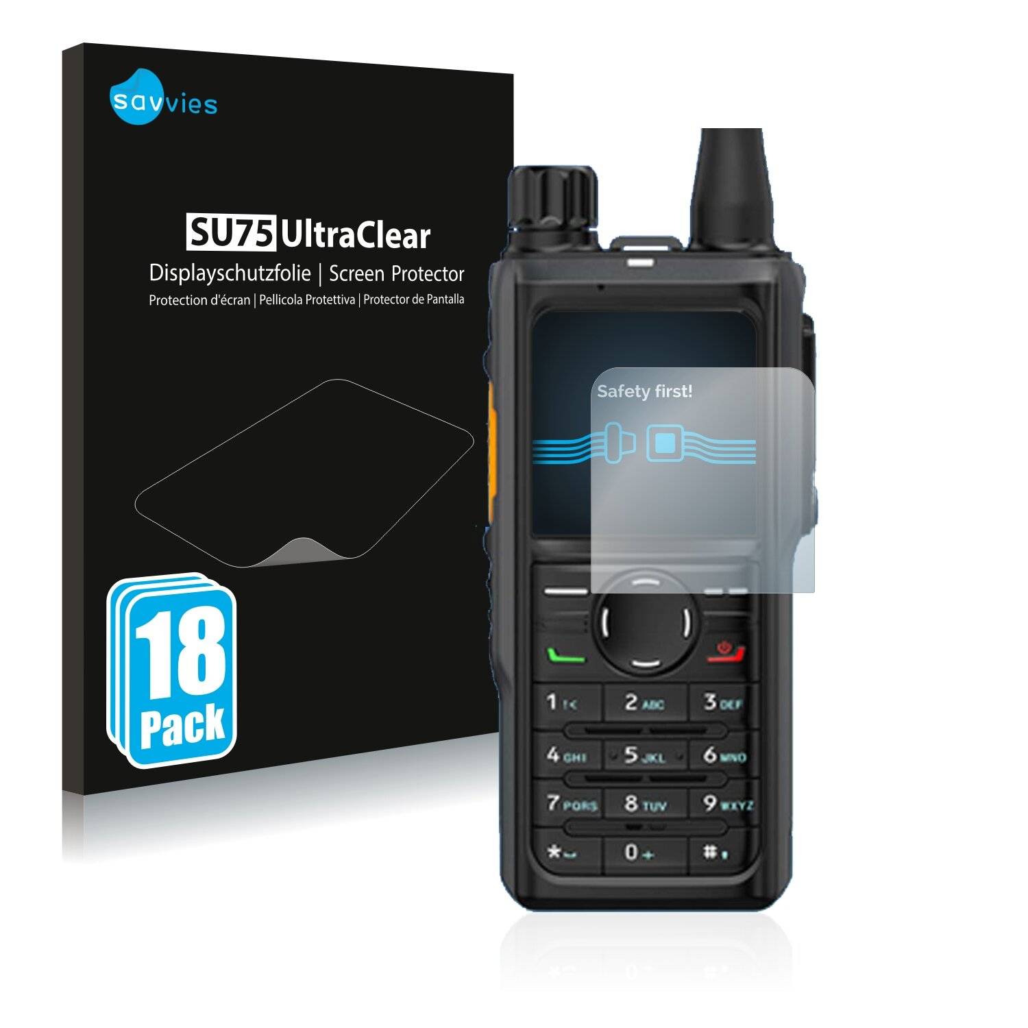 18x Savvies SU75 Displayschutzfolie für Hytera HP