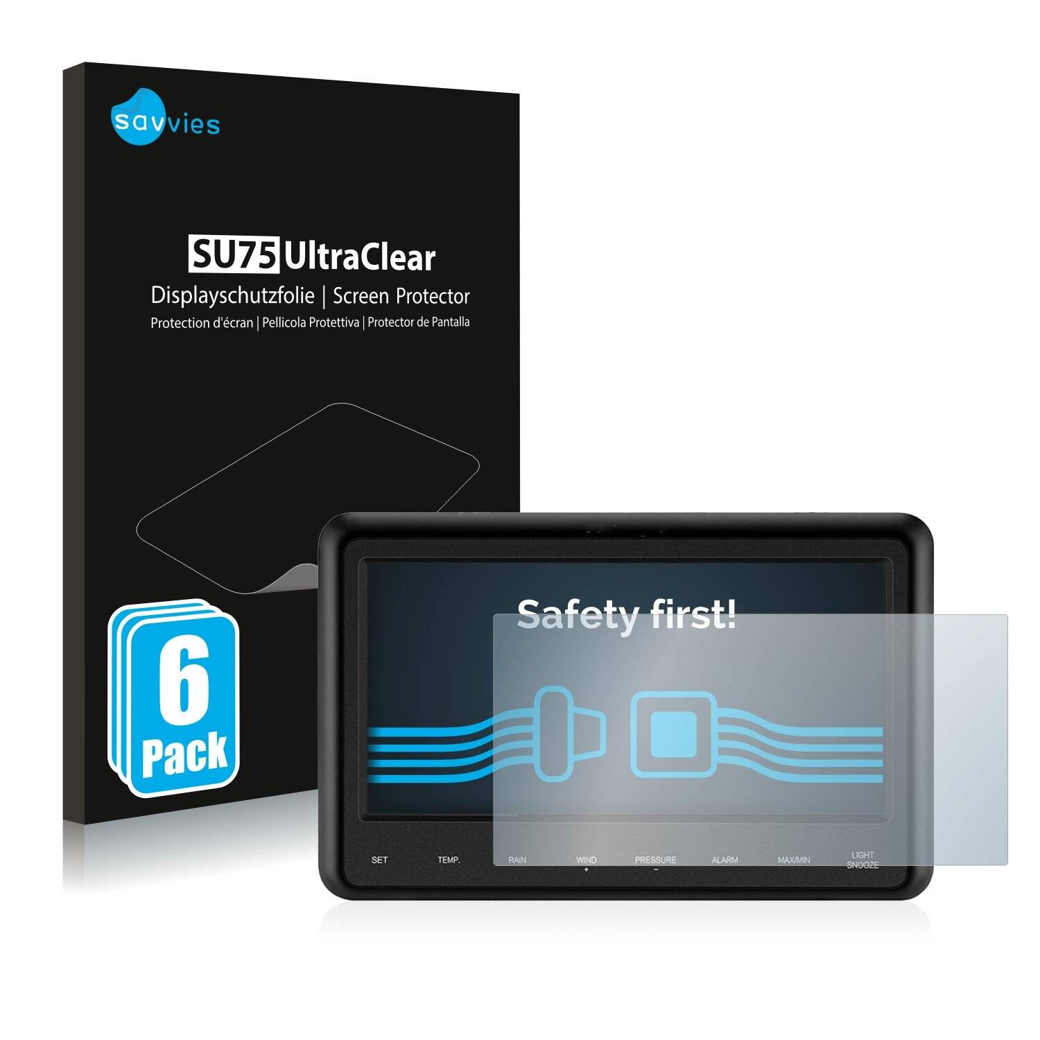 6x Savvies SU75 Displayschutzfolie für Sainlogic Professional WiFi Weather Station