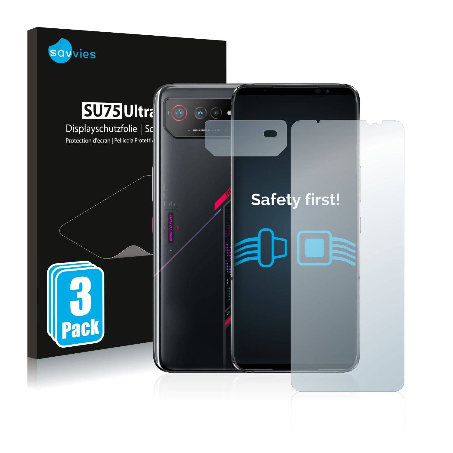 6x Savvies SU75 Displayschutzfolie für Asus ROG Phone 6