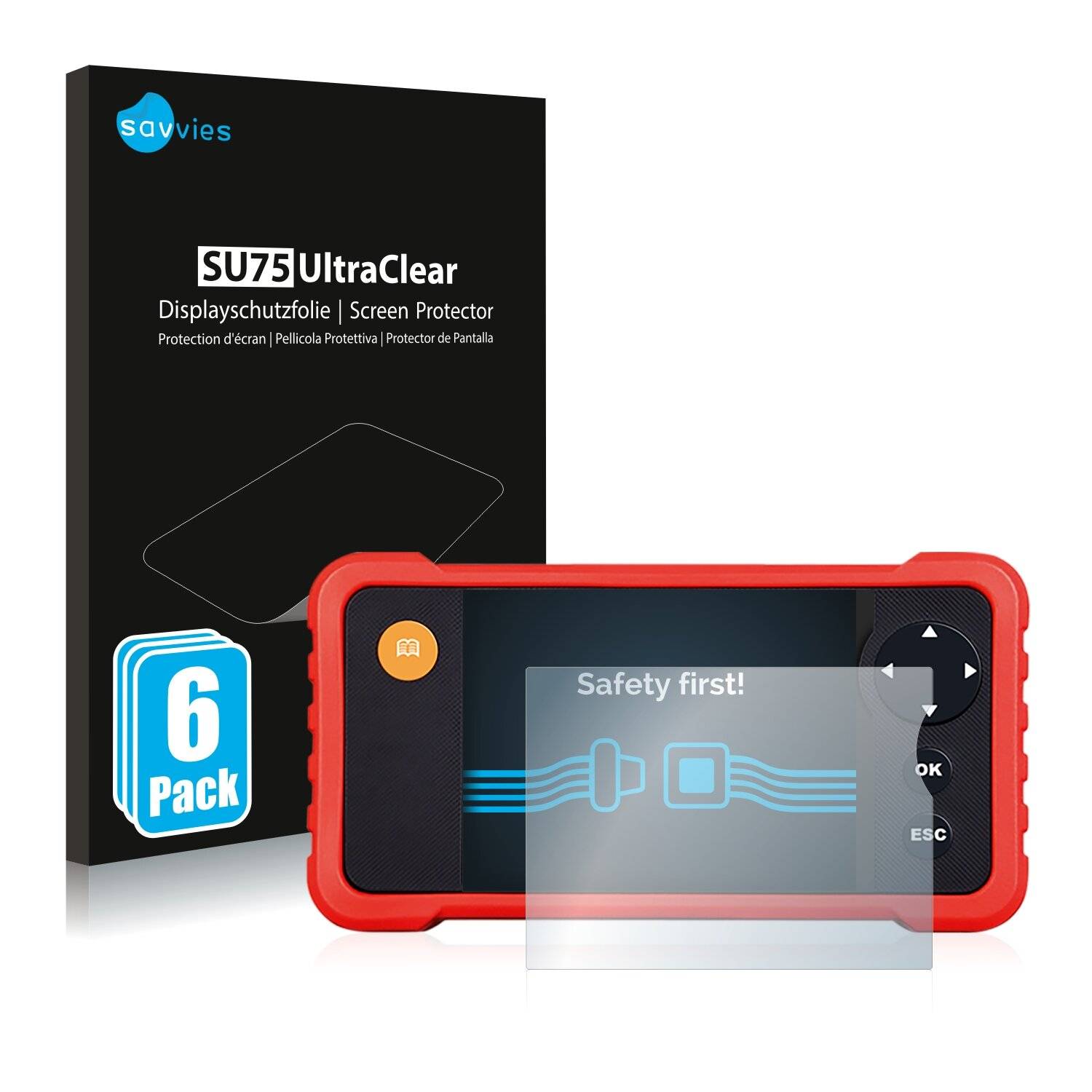 6x Savvies SU75 Displayschutzfolie für Launch Creader Professional 123 / 129