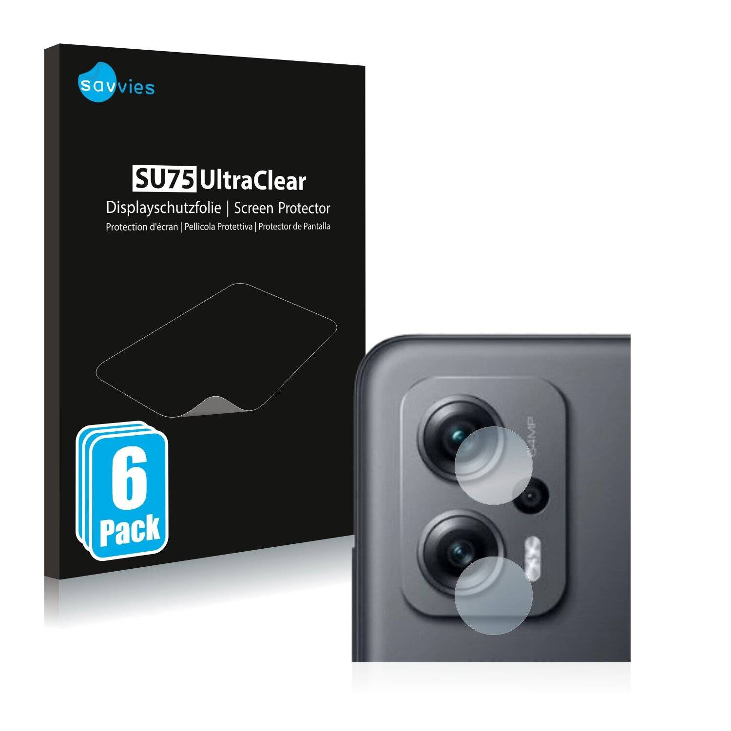 6x Savvies SU75 Displayschutzfolie für Xiaomi Poco X4 GT (NUR
