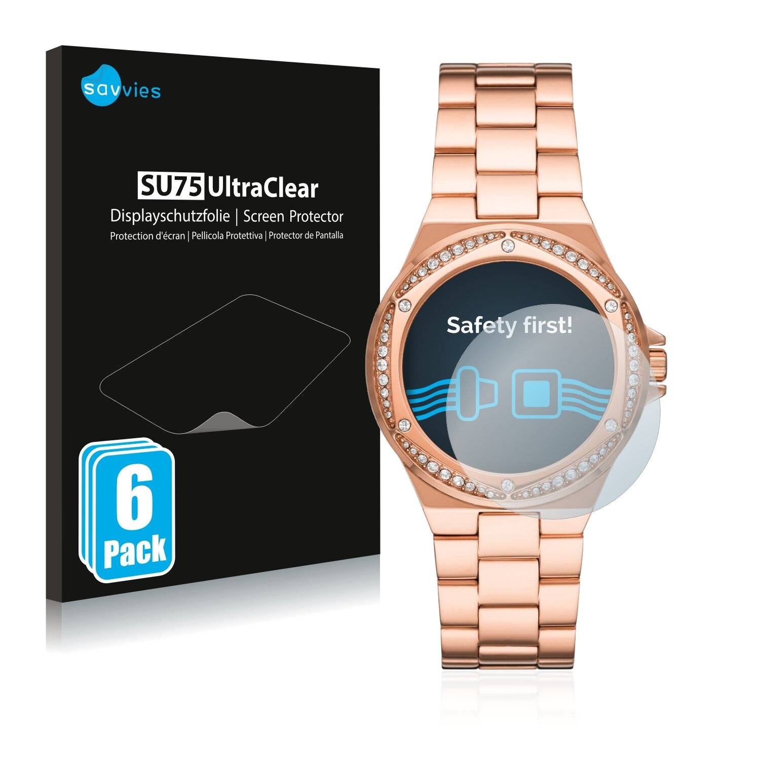 6x Savvies SU75 Displayschutzfolie für Michael Kors Lennox MK