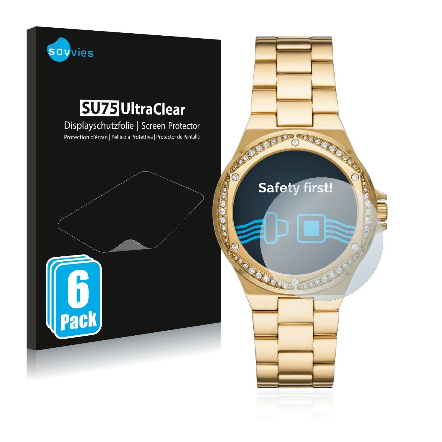 6x Savvies SU75 Displayschutzfolie für Michael Kors Lennox MK