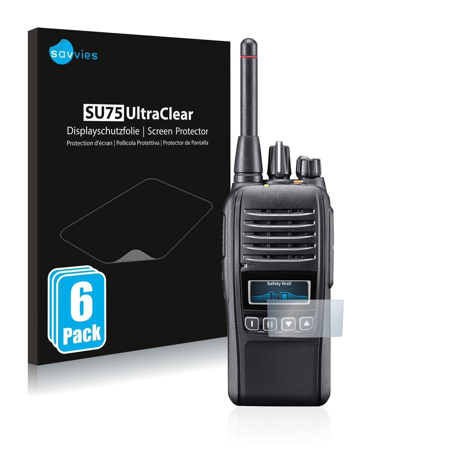 6x Savvies SU75 Displayschutzfolie für Icom