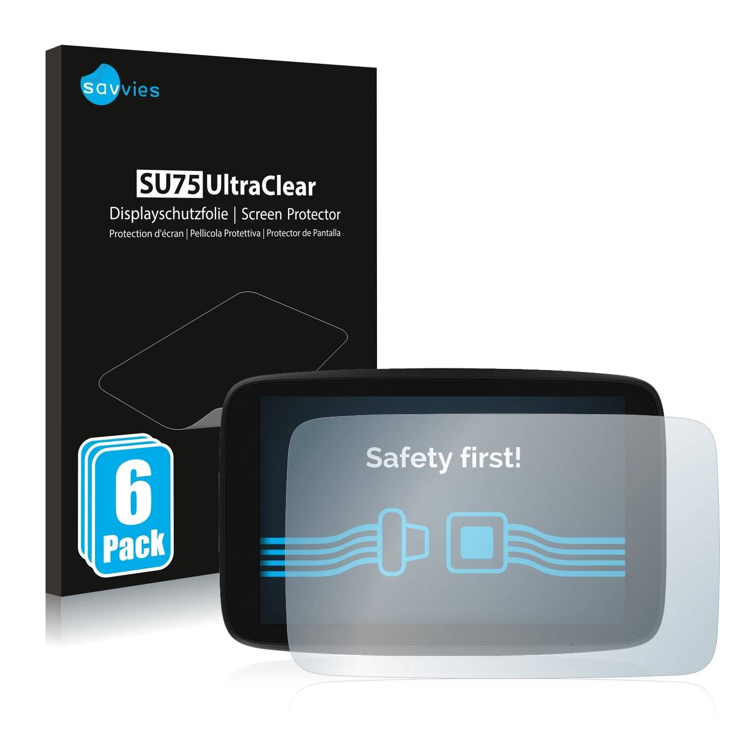 6x Savvies SU75 Displayschutzfolie für TomTom GO Expert