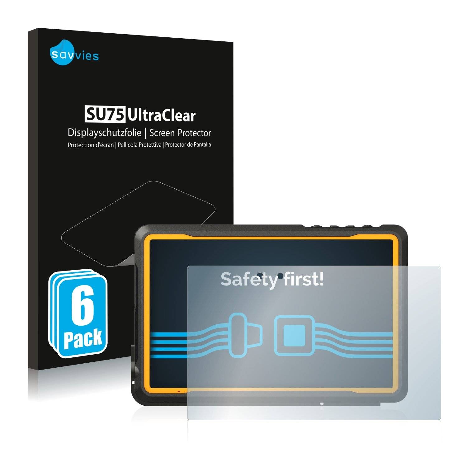6x Savvies SU75 Displayschutzfolie für Getac ZX70