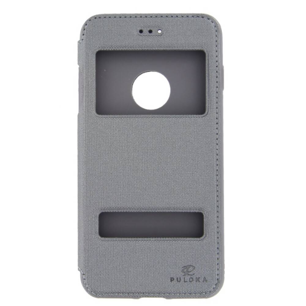 Flip Hülle für iPhone 7 Plus Grau Handy Tasche Schutz