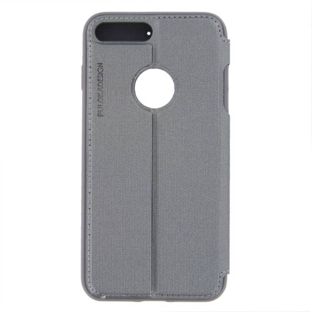 Flip Hülle für iPhone 7 Plus Grau Handy Tasche Schutz