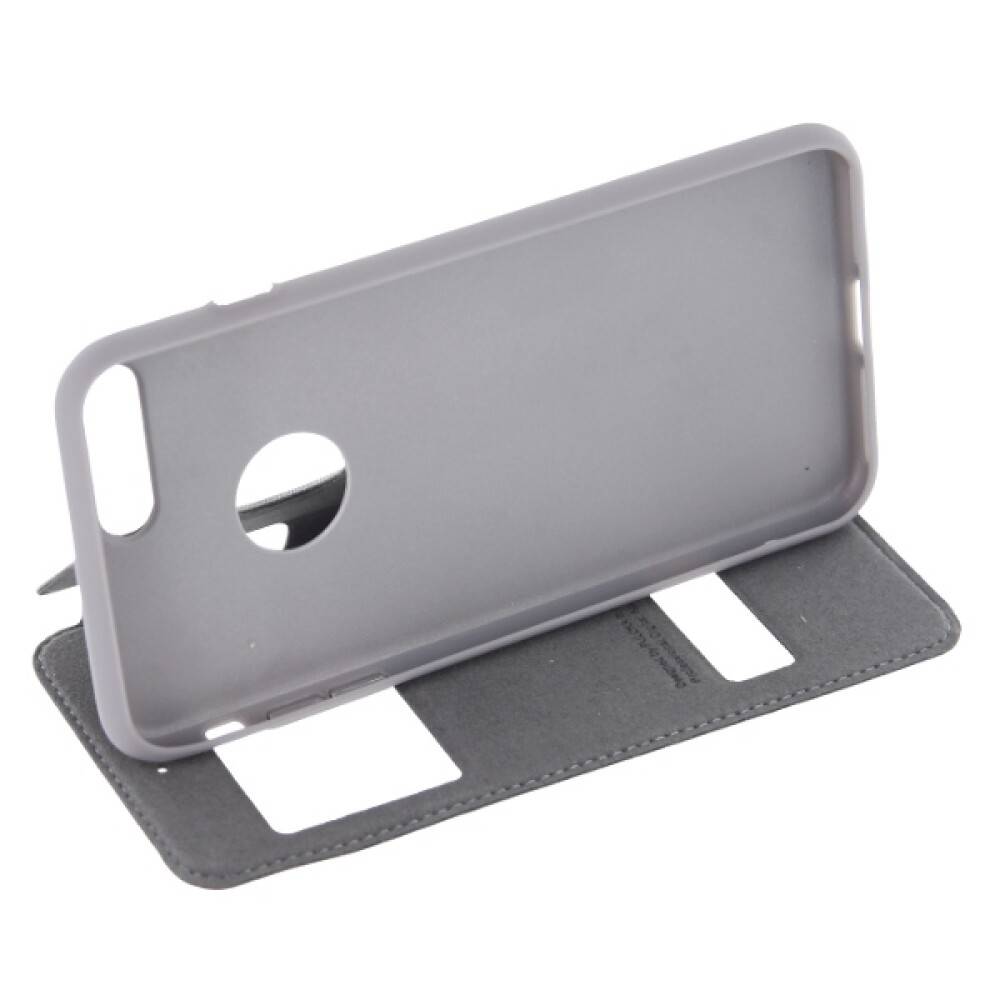 Flip Hülle für iPhone 7 Plus Grau Handy Tasche Schutz