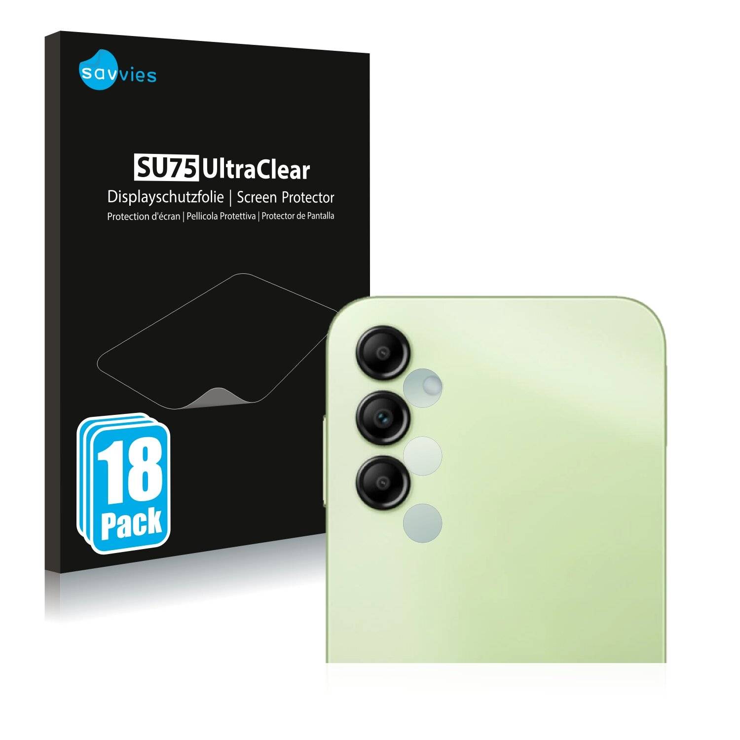 18x Savvies SU75 Displayschutzfolie für Samsung Galaxy A14 5G (NUR