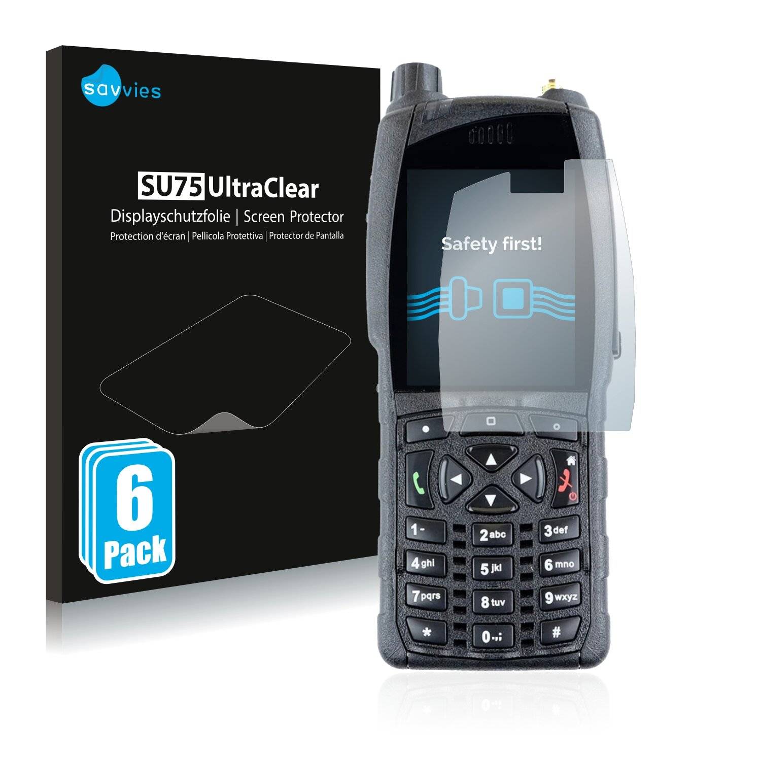 6x Savvies SU75 Displayschutzfolie für Sepura