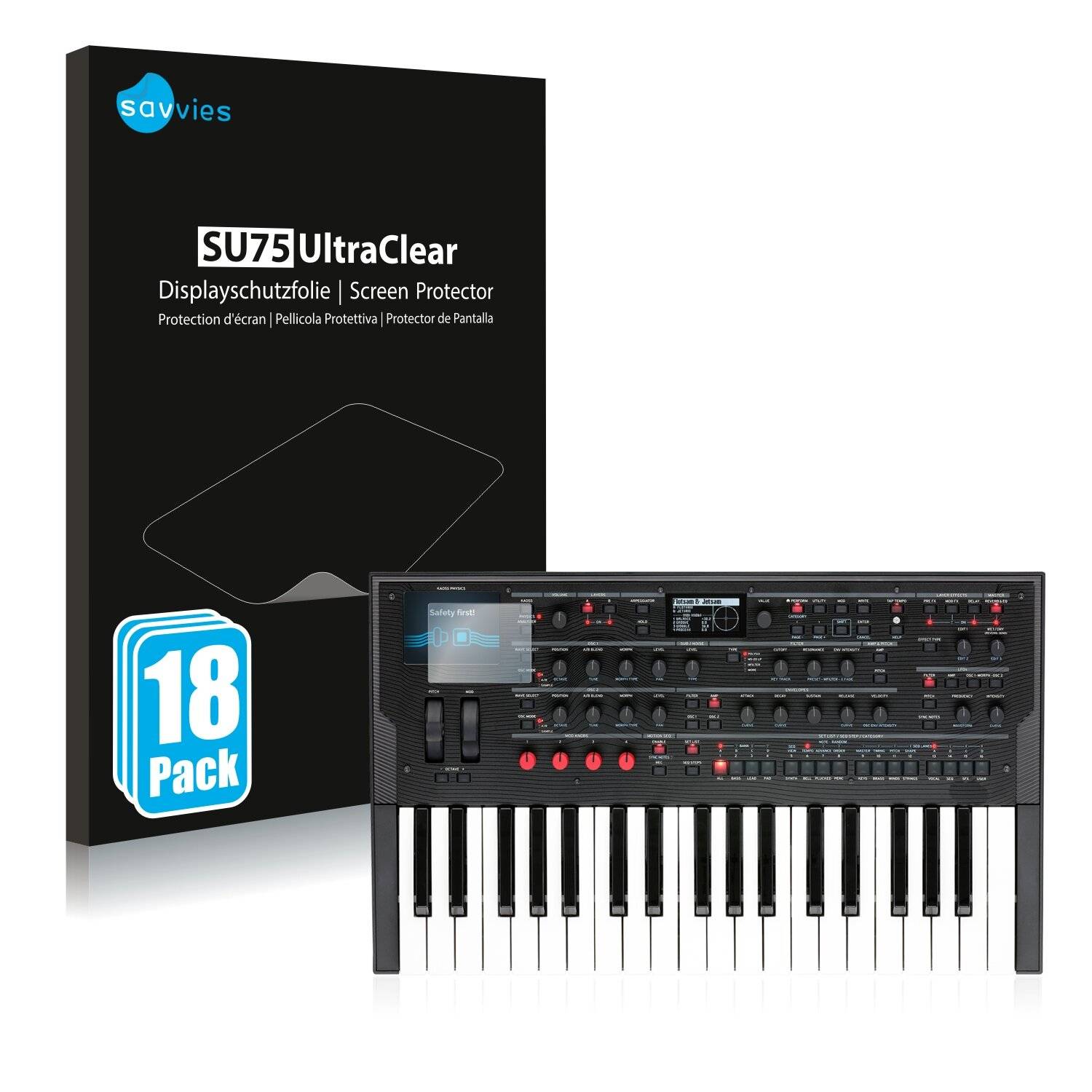 18x Savvies SU75 Displayschutzfolie für Korg modwave wavetable