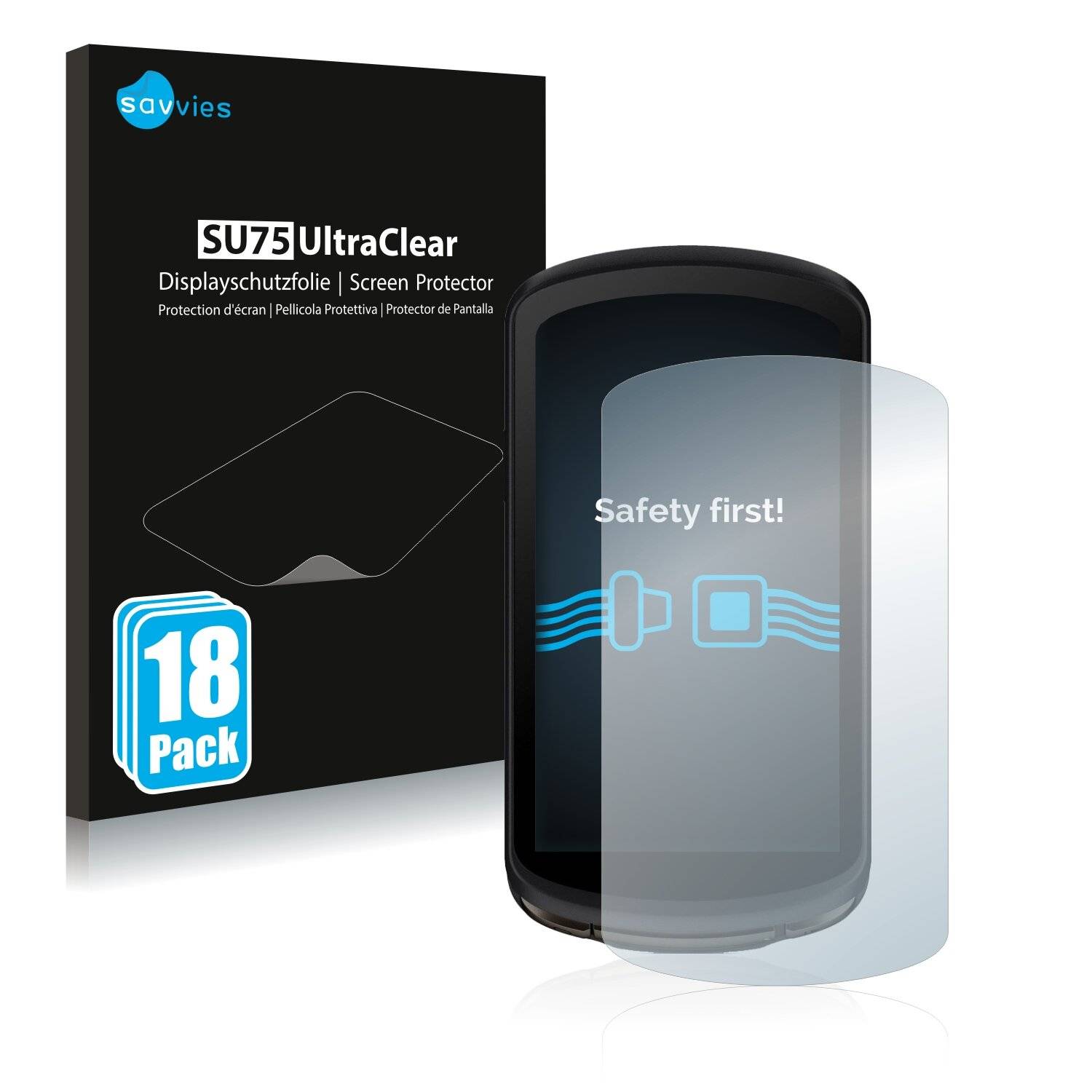 18x Savvies SU75 Displayschutzfolie für Garmin Edge 1040