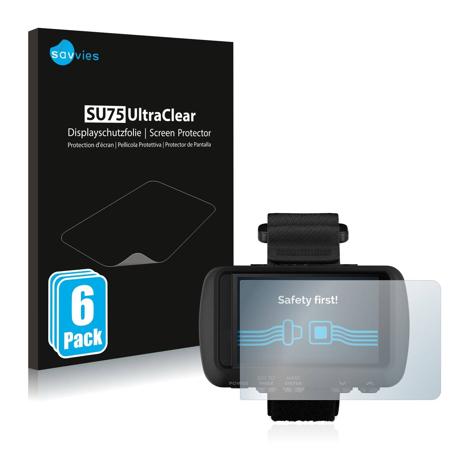 6x Savvies SU75 Displayschutzfolie für Garmin Foretrex