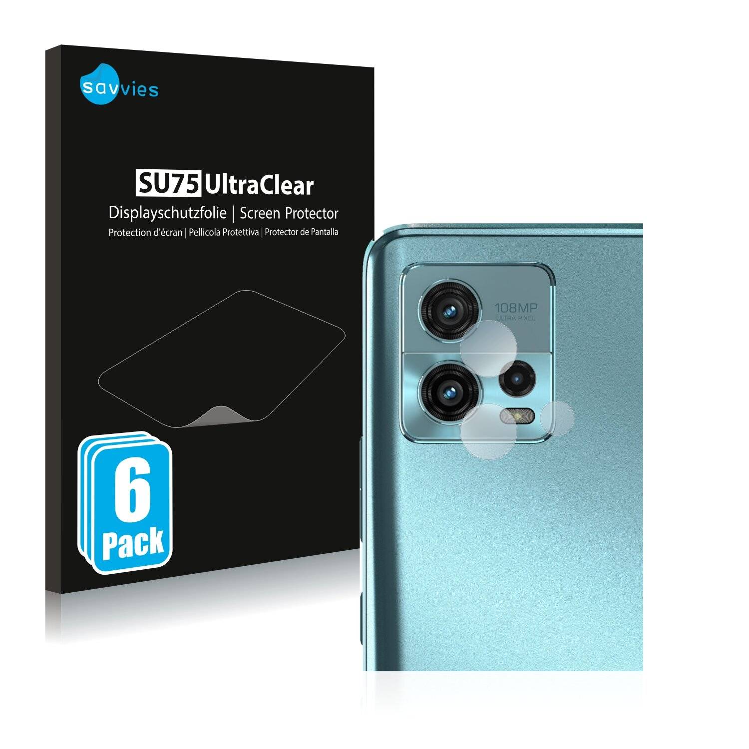 6x Savvies SU75 Displayschutzfolie für Motorola Moto G72 (NUR