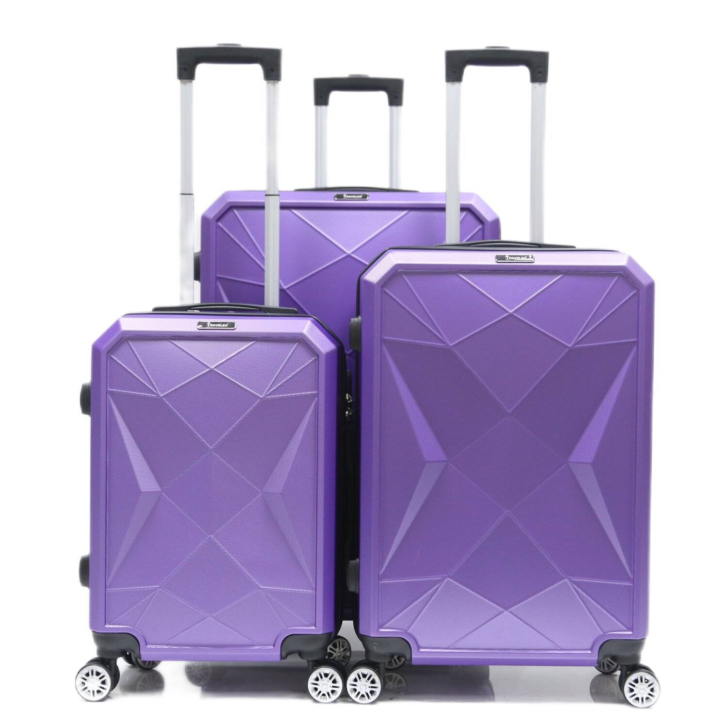 Reisekoffer ABS-03 Koffer 3-teilig Hartschale Trolley Set Kofferset Handgepäck Gepäck Reisetasche Lila
