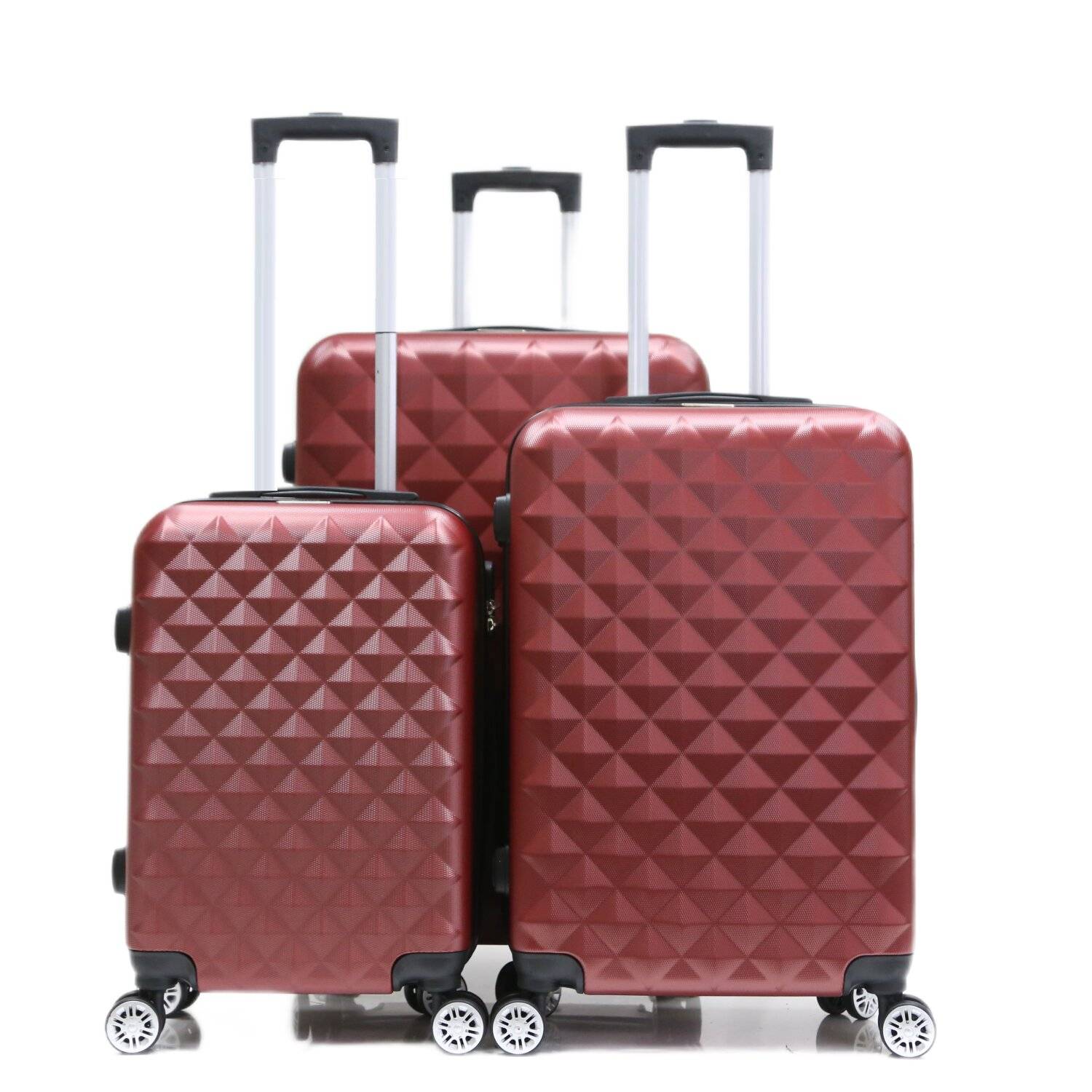 Reisekoffer Koffer 3 tlg Hartschale Trolley Set Kofferset Handgepäck Gepäck Reisetasche ABS-07 Rot