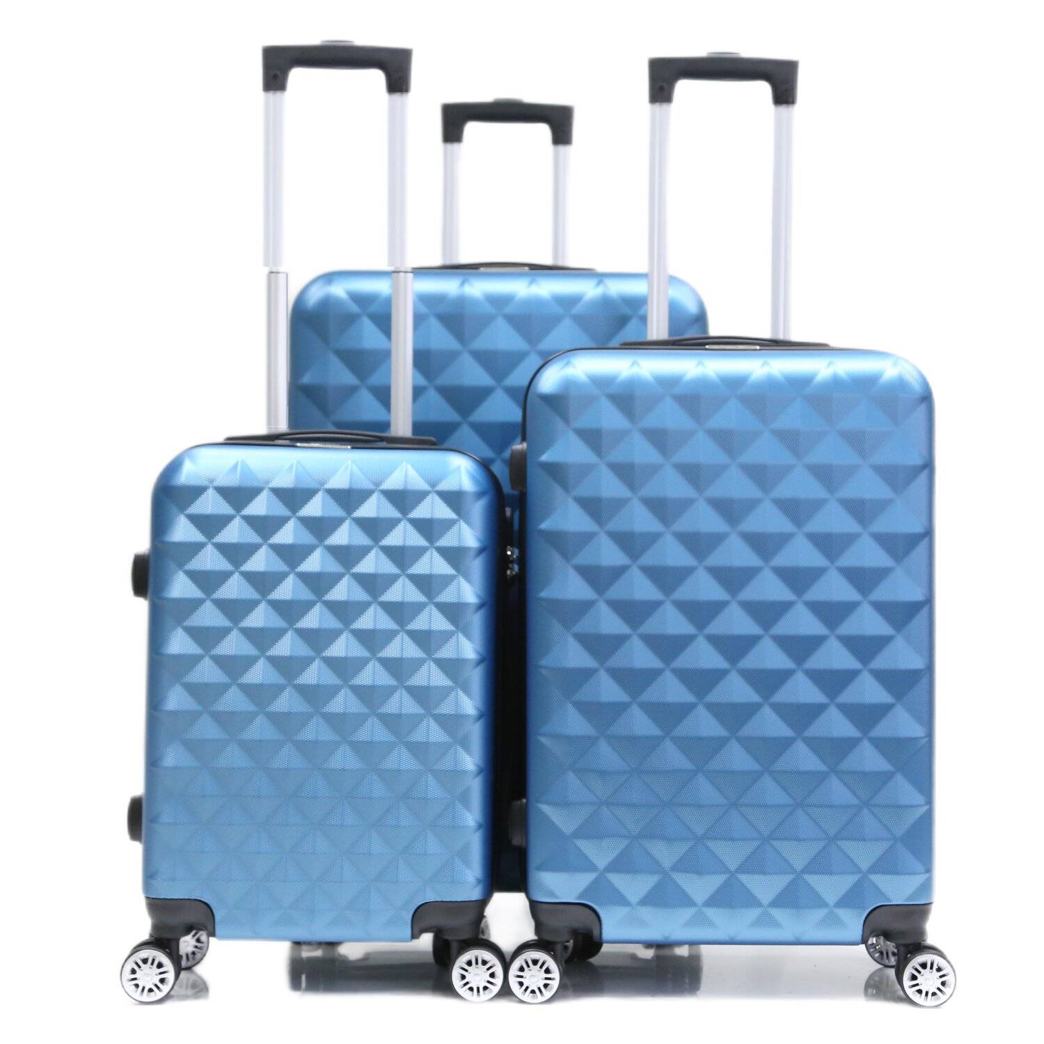 Reisekoffer Koffer 3 tlg Hartschale Trolley Set Kofferset Handgepäck Gepäck Reisetasche ABS-07 Skyblue