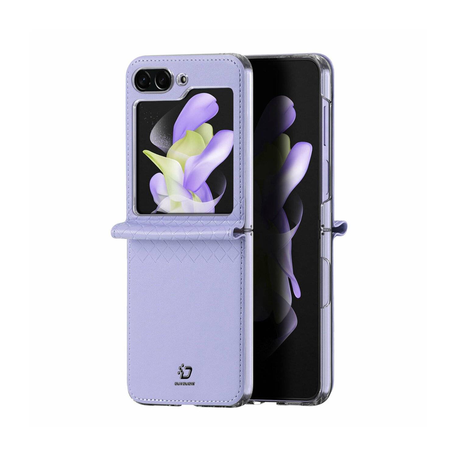 Dux Ducis Bril kompatibel mit Samsung Galaxy Z Flip5 5G Flip Ledertasche Wallet Back Cover Lila