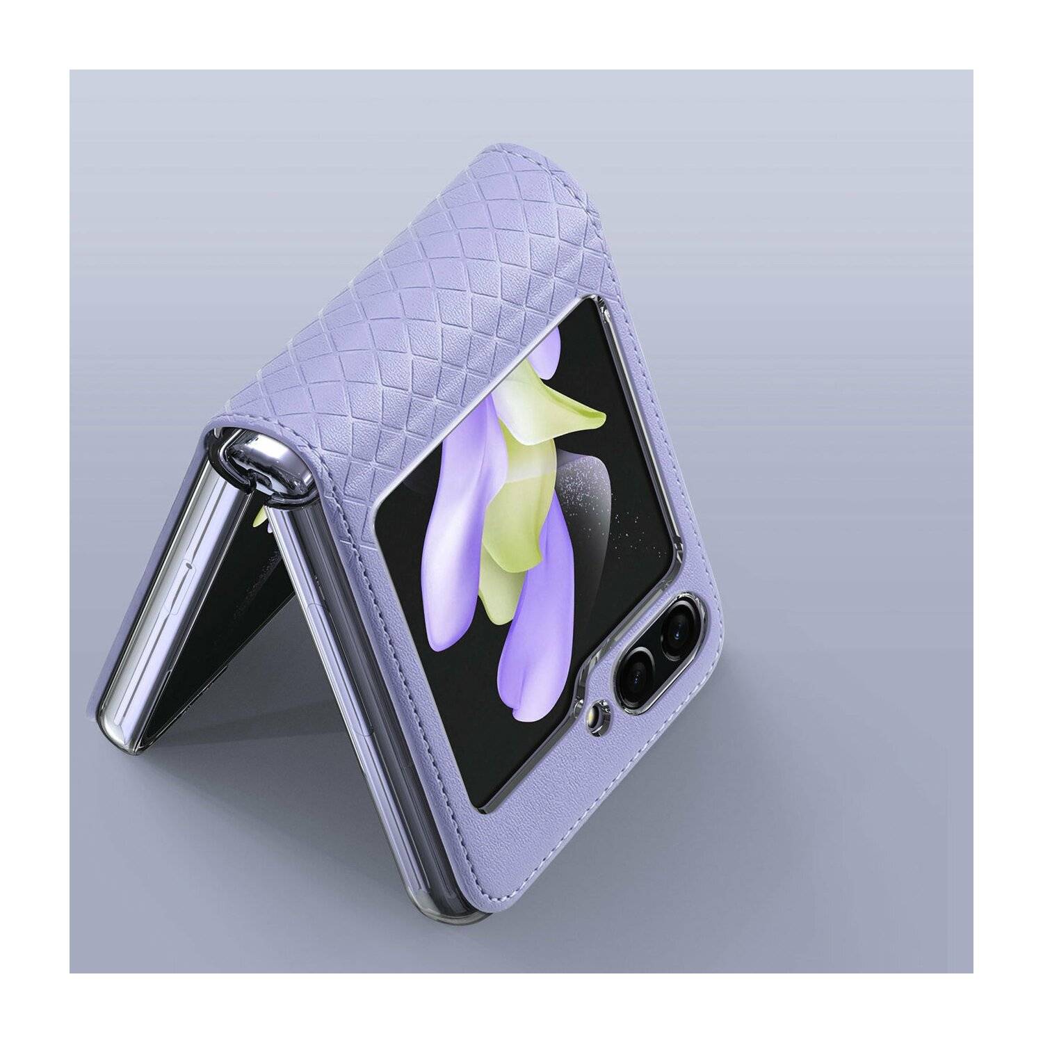 Dux Ducis Bril kompatibel mit Samsung Galaxy Z Flip5 5G Flip Ledertasche Wallet Back Cover Lila