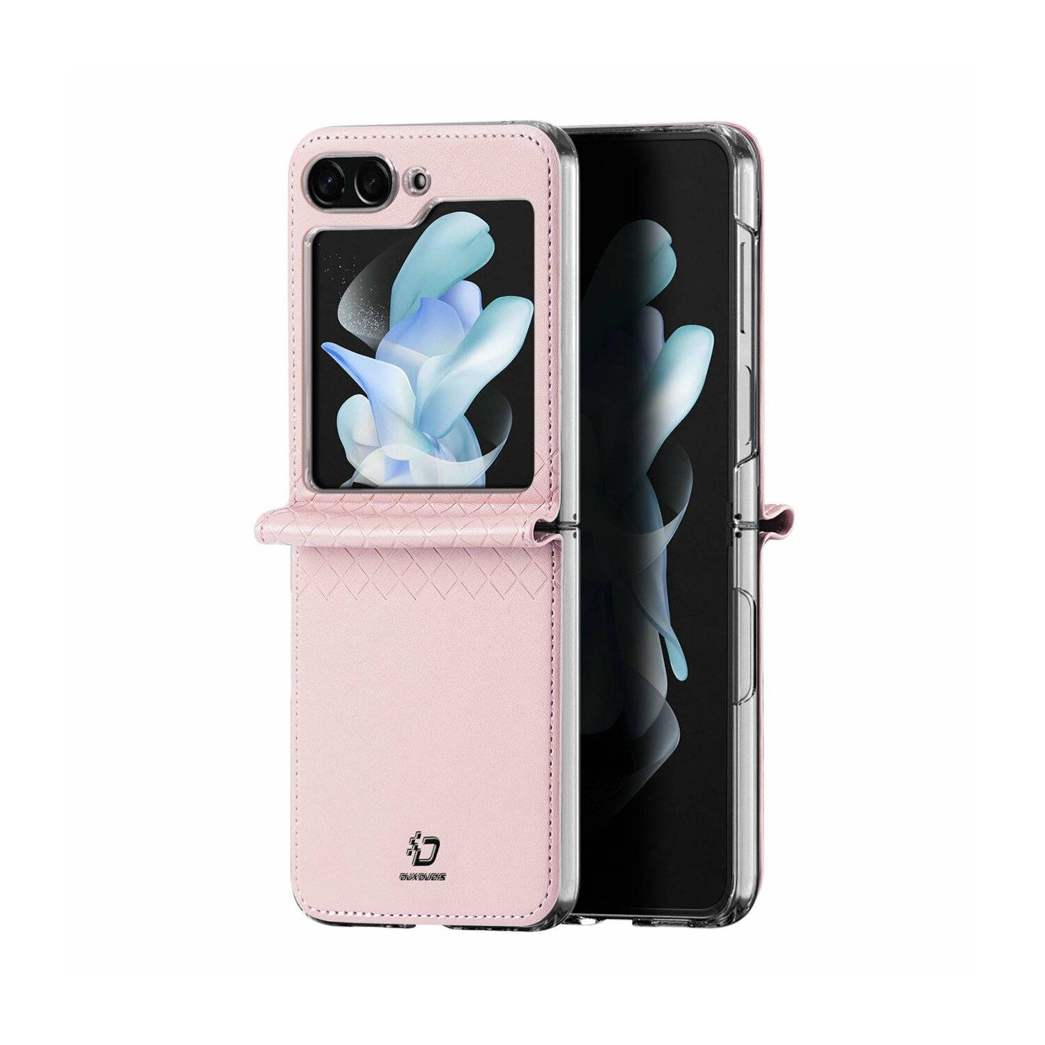 Dux Ducis Bril kompatibel mit Samsung Galaxy Z Flip5 5G Flip Ledertasche Wallet Back Cover Rosa