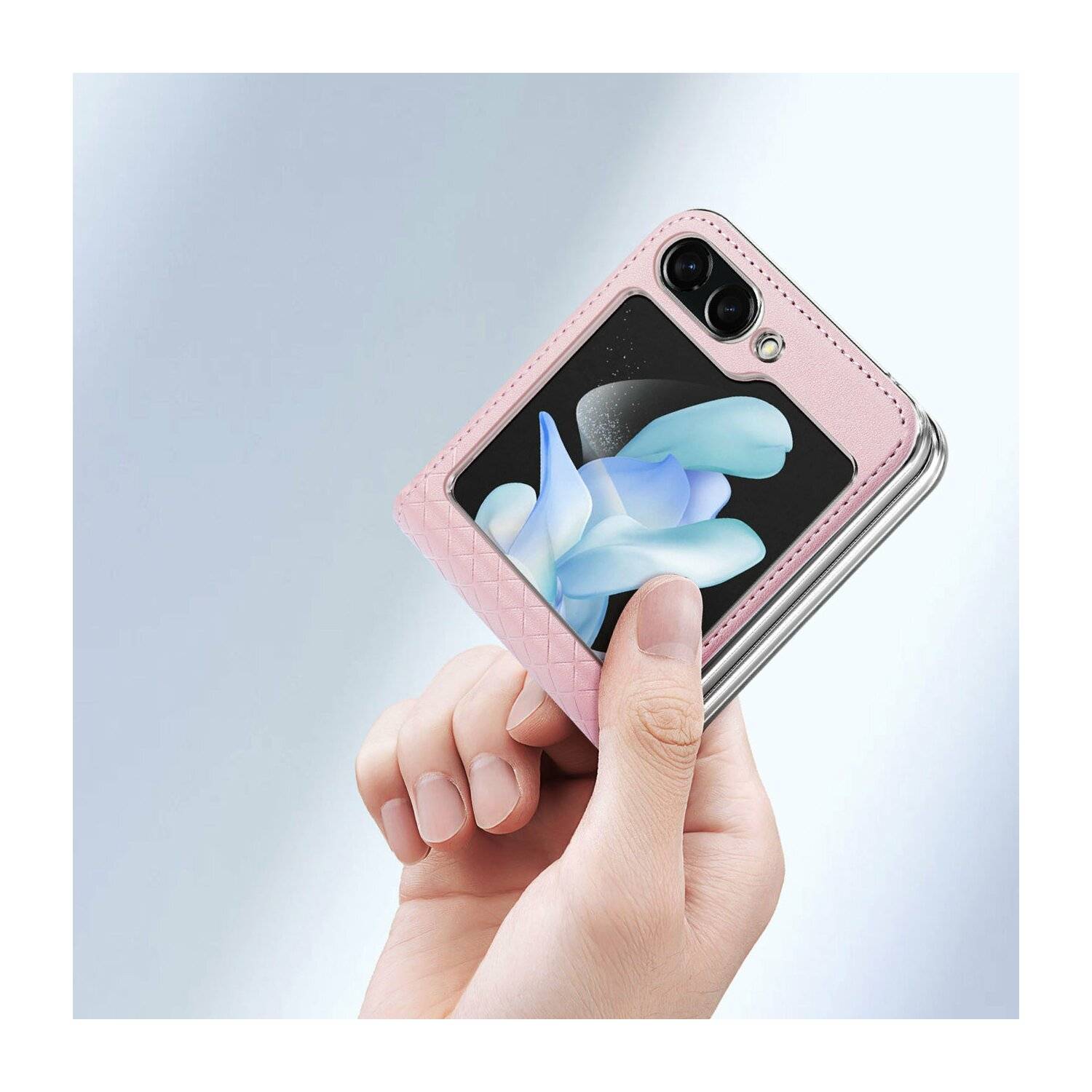 Dux Ducis Bril kompatibel mit Samsung Galaxy Z Flip5 5G Flip Ledertasche Wallet Back Cover Rosa
