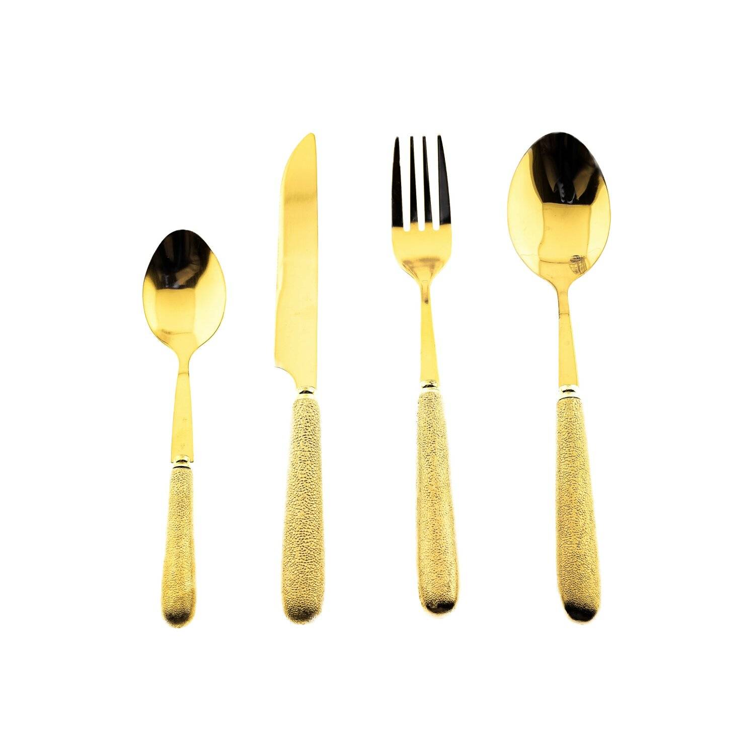 24-Teilig Besteckset mit Ständer 18/10 Edelstahl Gabel Messer Löffel Essgeschirr Keramik DS008