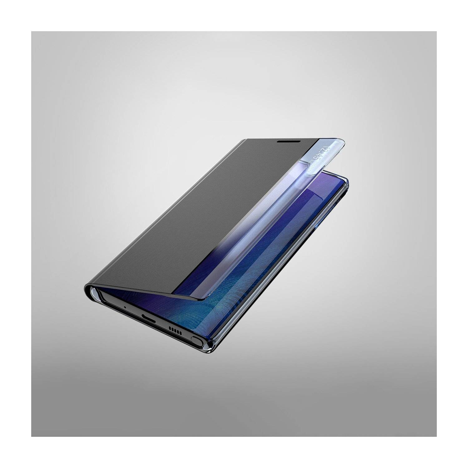 Sleep Case Hülle kompatibel mit Xiaomi Redmi Note 12 Pro+ Hülle mit Klappständer schwarz