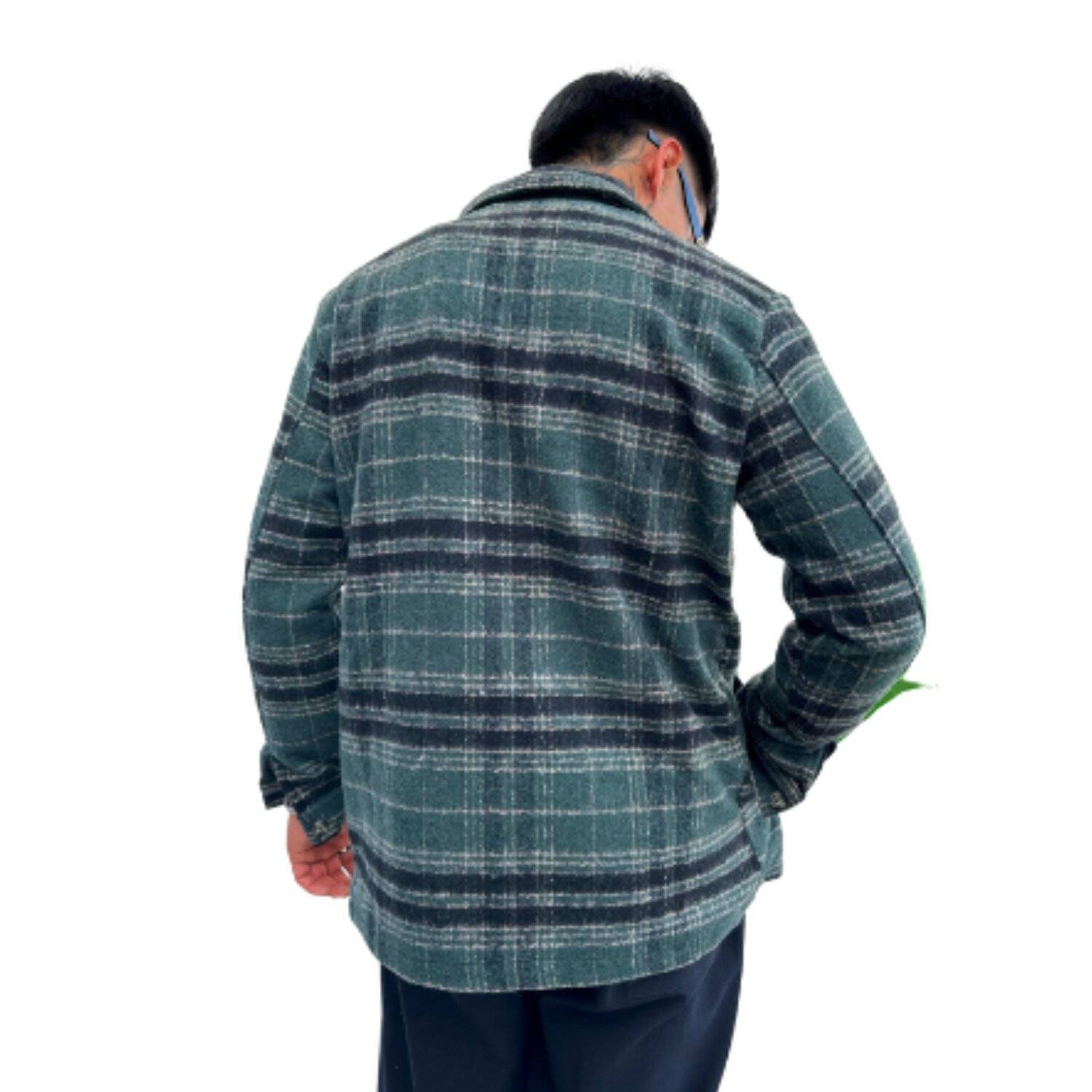 Flanell Jacke Holzfällerhemd | Herren Button Down Outdoor Baumwolle Freizeithemden | Grün, L