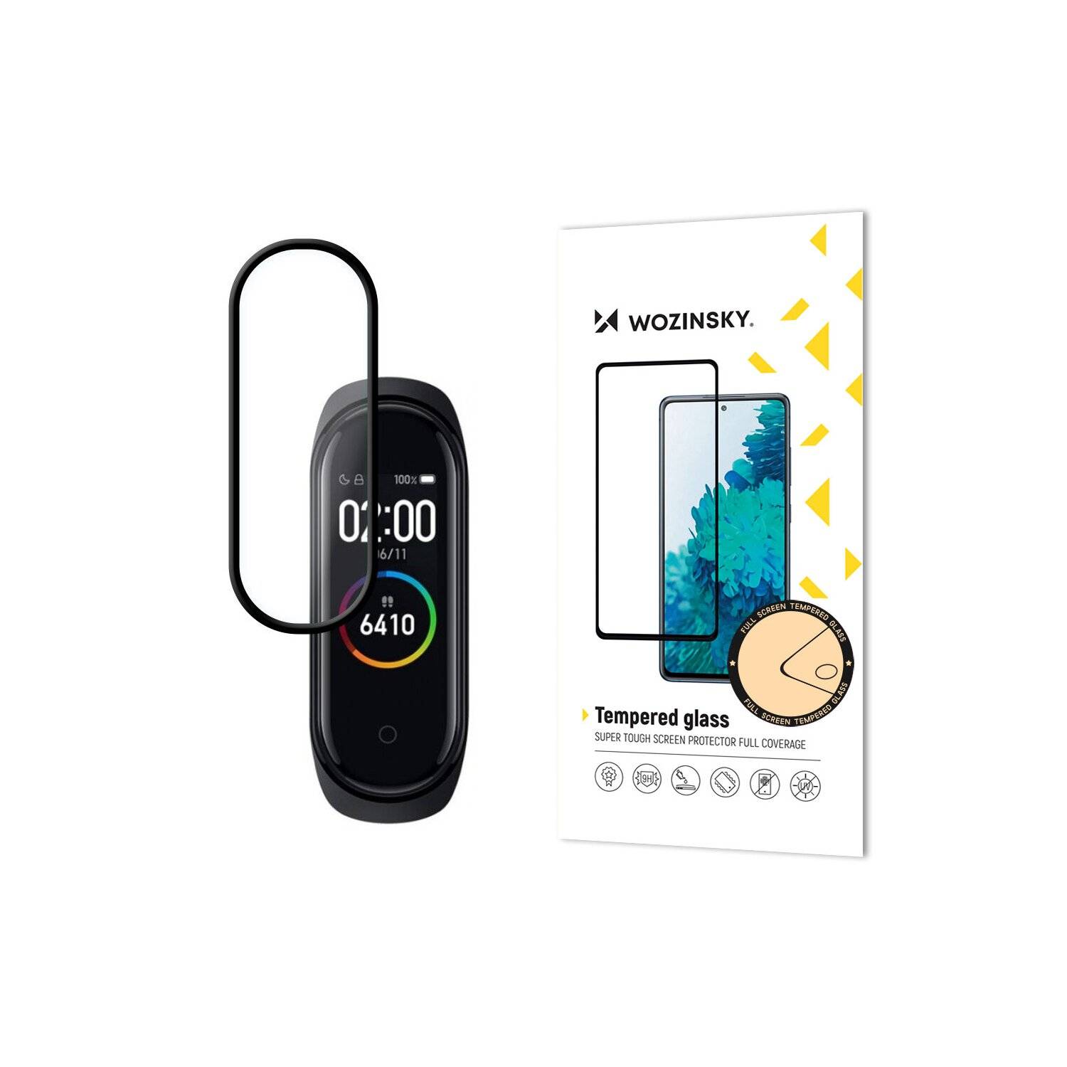 5D Schutz Glas kompatibel mit Xiaomi Mi Band 6 / Mi Band 5 Curved Schutz Folie Vollständig Klebend und Abdeckung