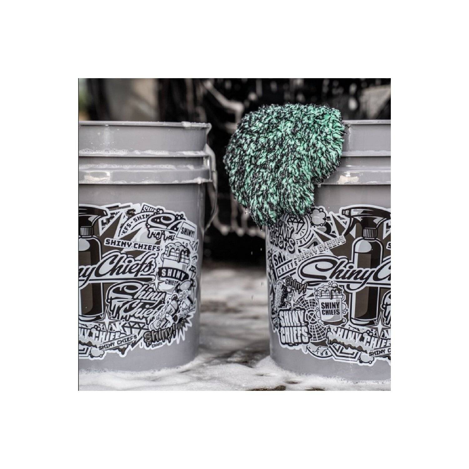 Wascheimer - Großer Wasch Bucket für Autowäsche aus robustem HDPE-Kunststoff - 20L Fassungsvermögen - Metal Grau