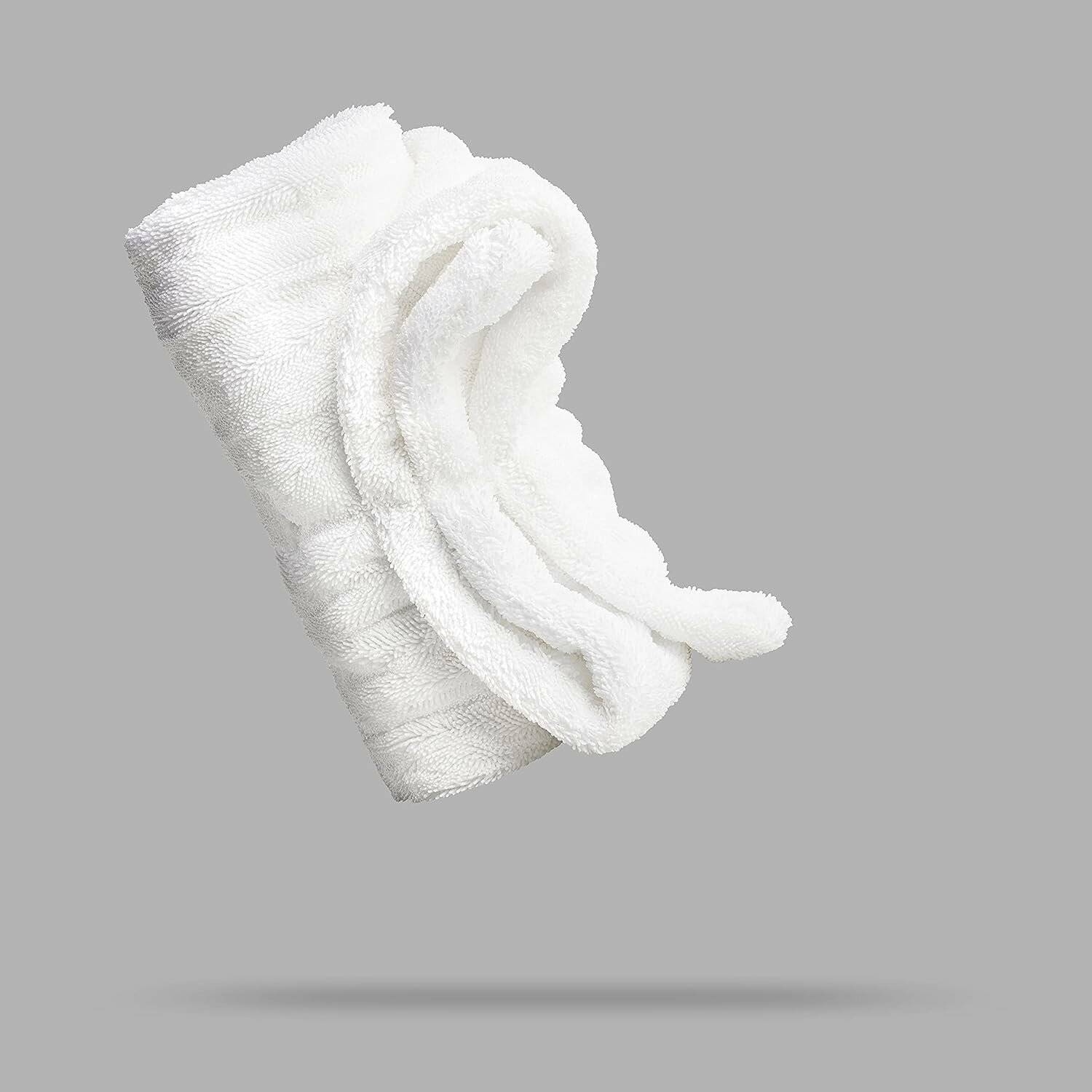 ORCA DRYINGTOWEL - Fusselfreies Mikrofasertuch zum Fahrzeugtrocknen nach der Autowäsche - 80x50cm, weiß