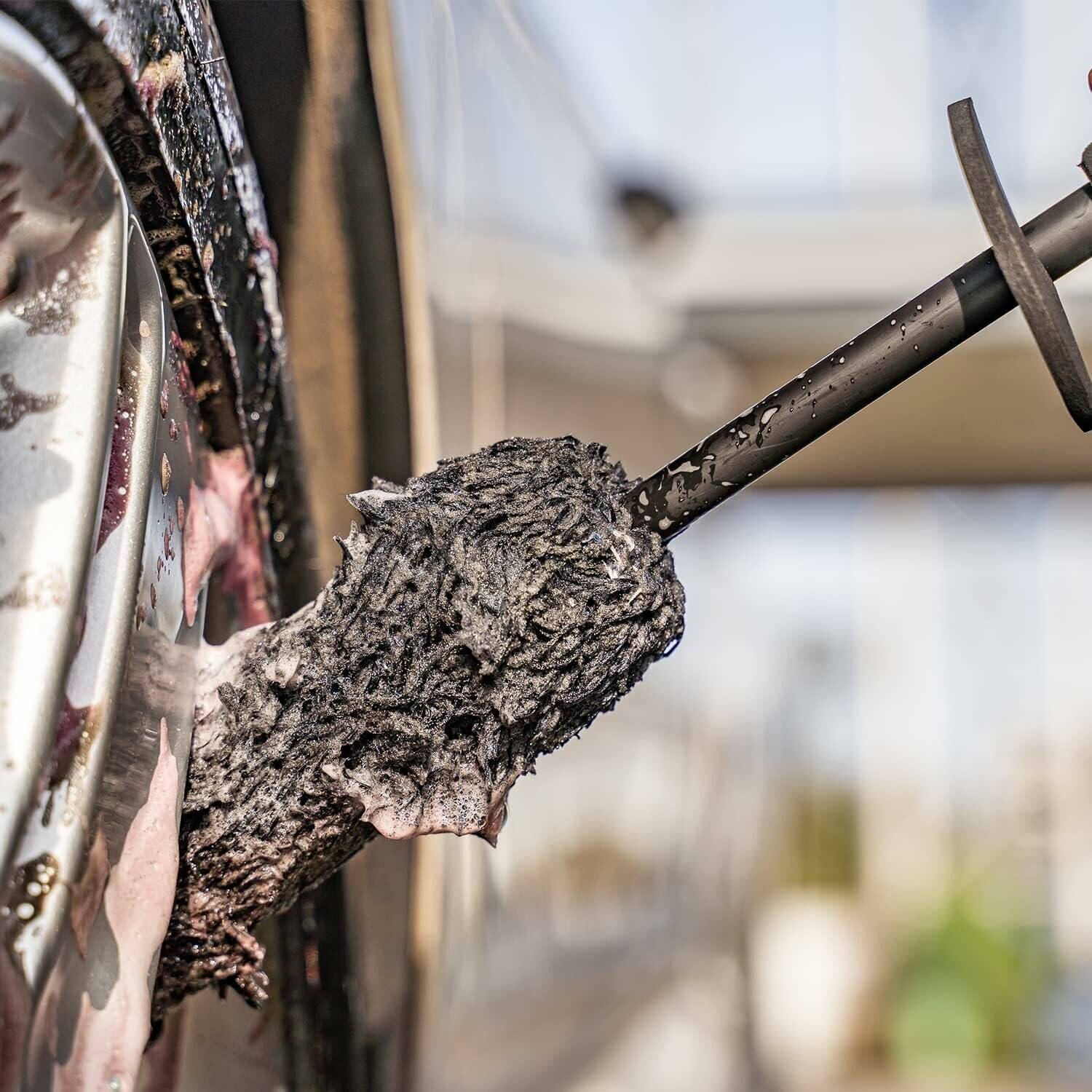 WHEELBRUSH - Extra weiche Mikrofaser Felgenbürste zur Reinigung hartnäckiger Verschmutzungen, 40cm, schwarz