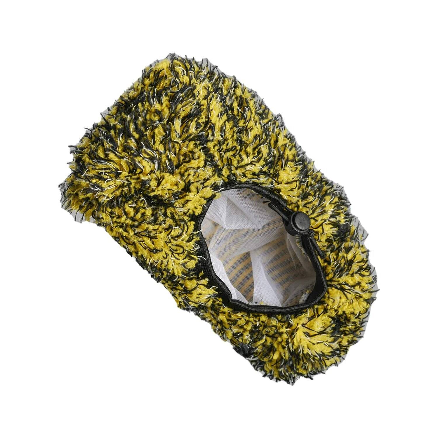 Bürstenüberzug für eine schonende & gründliche Autowäsche - Saugstarker Waschbürstenüberzug, 18x29cm, schwarz-gelb