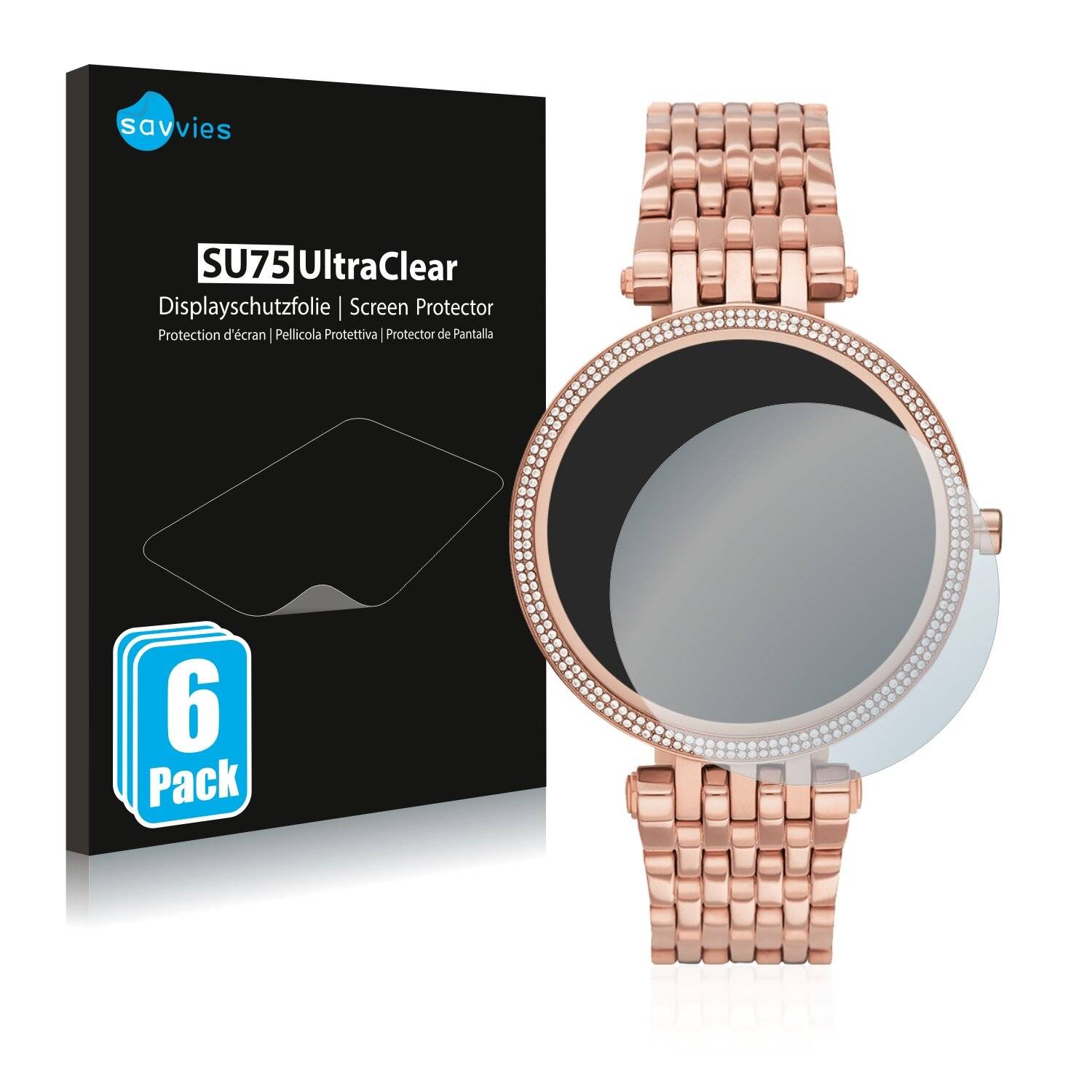 6x Savvies SU75 Displayschutzfolie für Michael Kors Access Darci Gen