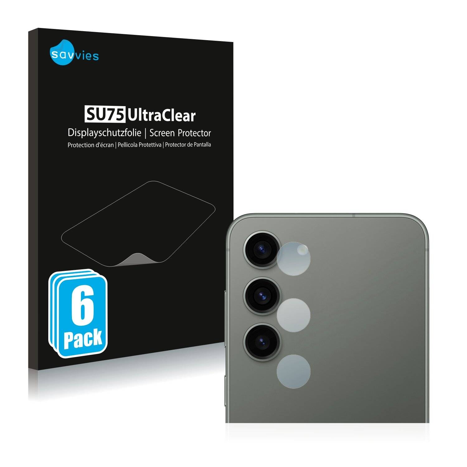 6x Savvies SU75 Displayschutzfolie für Samsung Galaxy S23 Plus (NUR