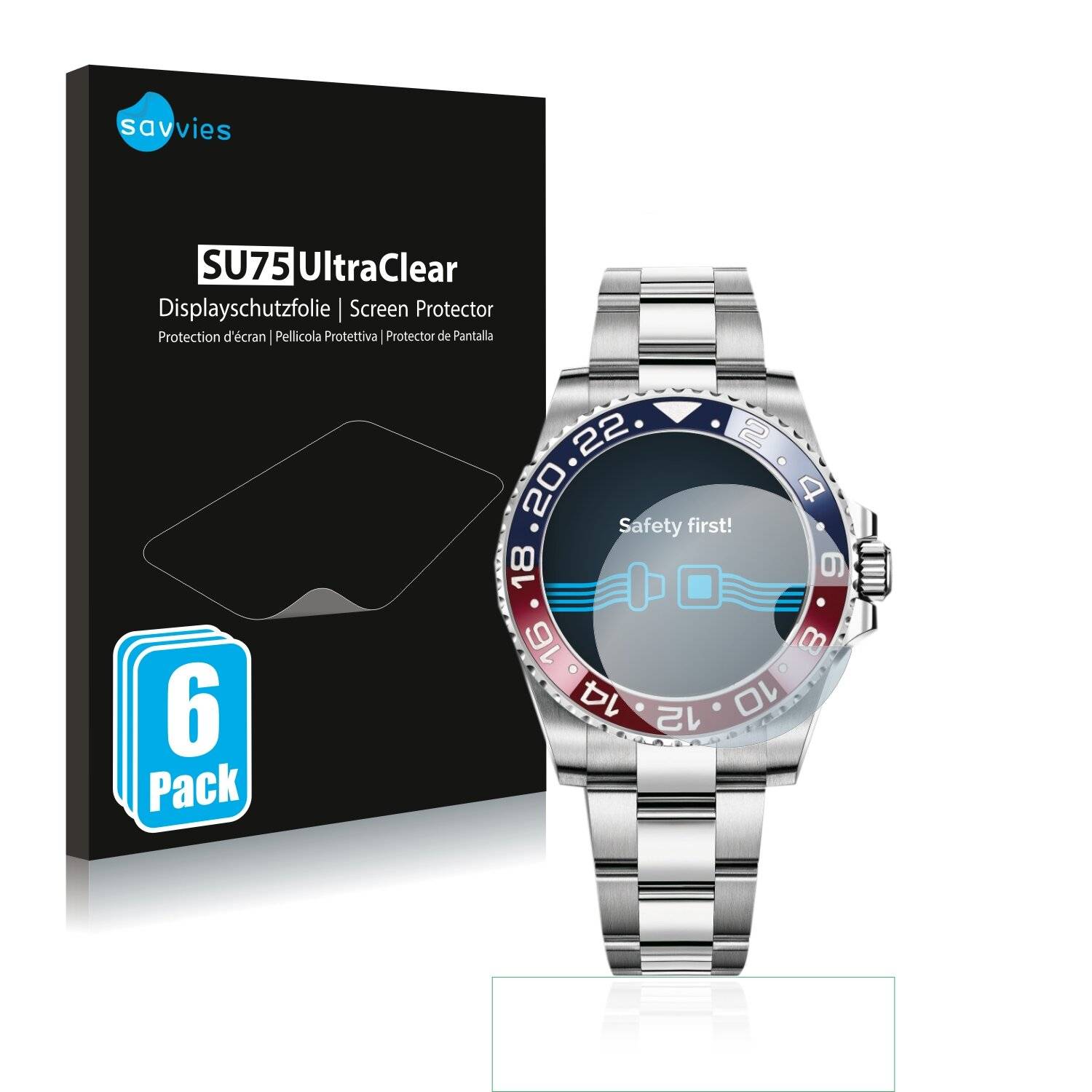 6x Savvies SU75 Displayschutzfolie für Rolex GMT-Master
