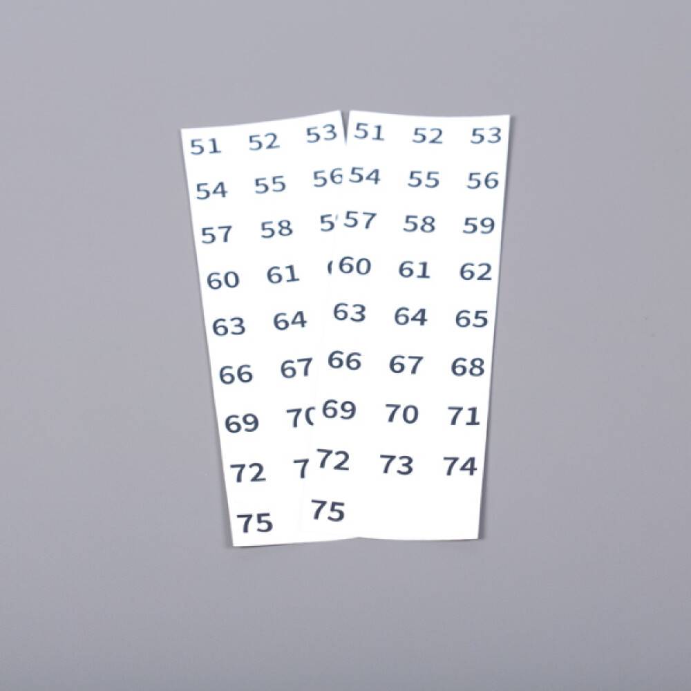 Original Aufklebernummern ESD Kunststoffschale 2x 51-75 CFT-61669