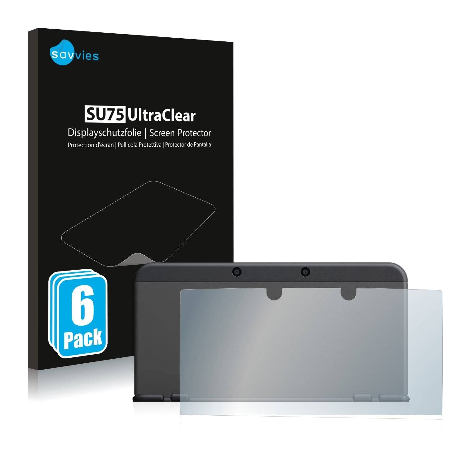 6x Savvies SU75 Displayschutzfolie für Nintendo 3DS