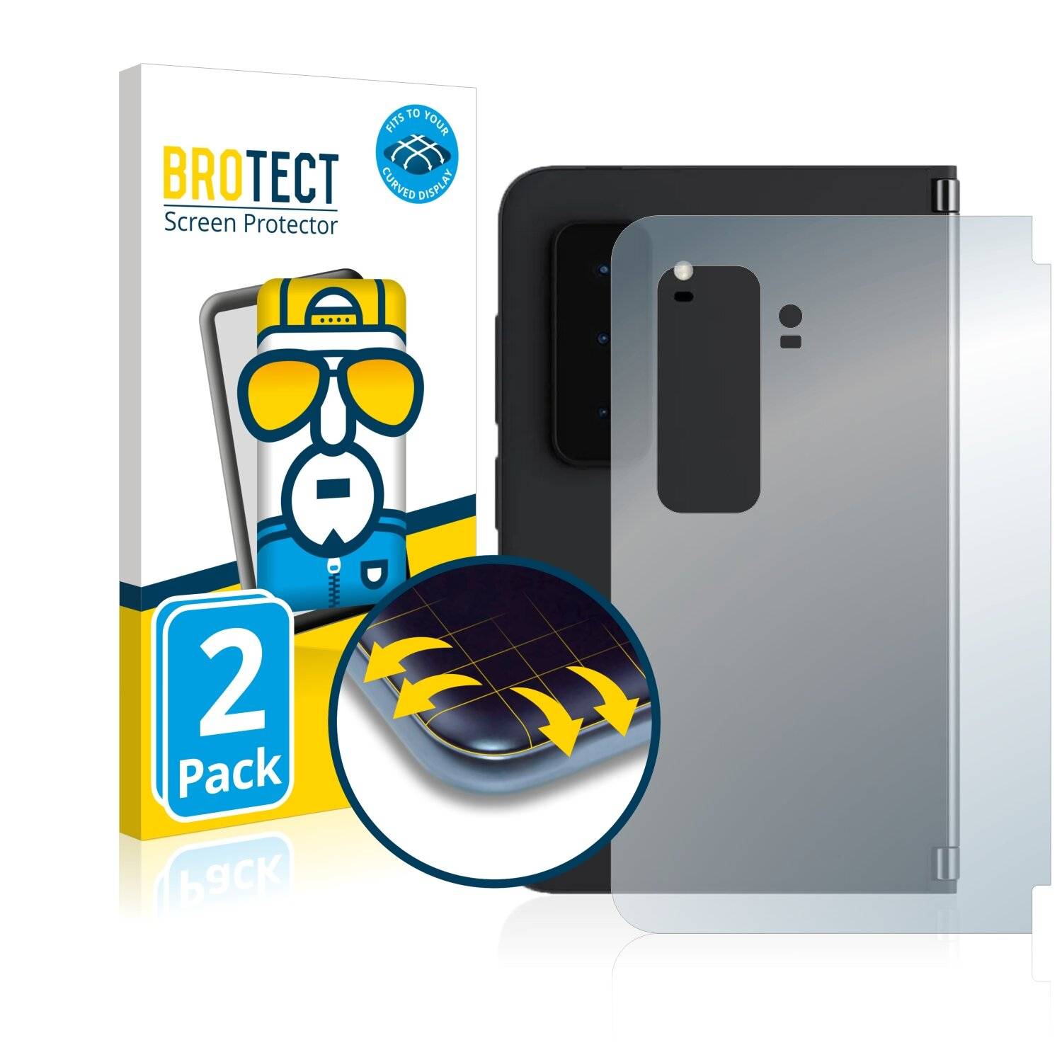 2x BROTECT Flex Full-Cover Displayschutzfolie für Microsoft Surface Duo 2