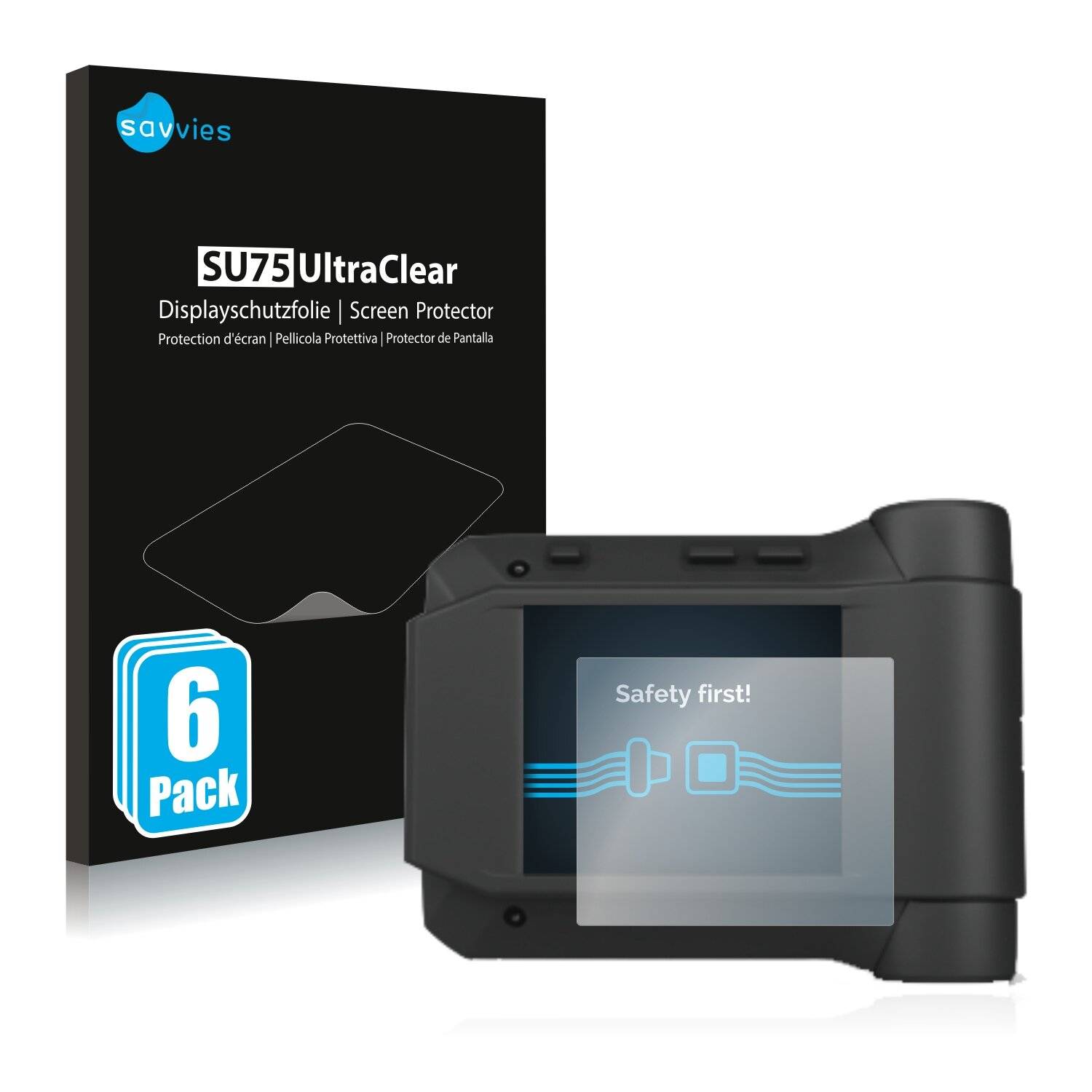 6x Savvies SU75 Displayschutzfolie für Swissphone s.Quad