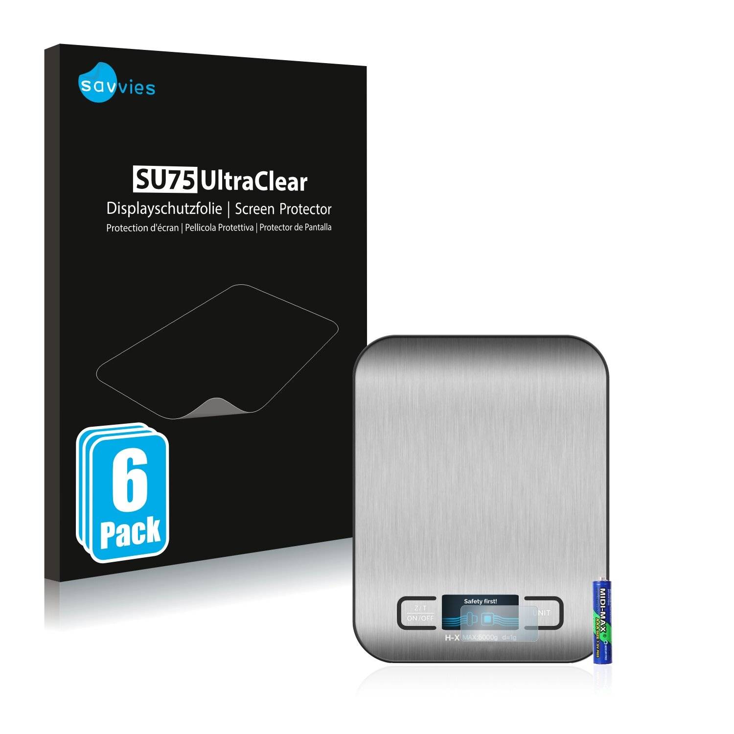 6x Savvies SU75 Displayschutzfolie für Eon Eono by Amazon Digitale