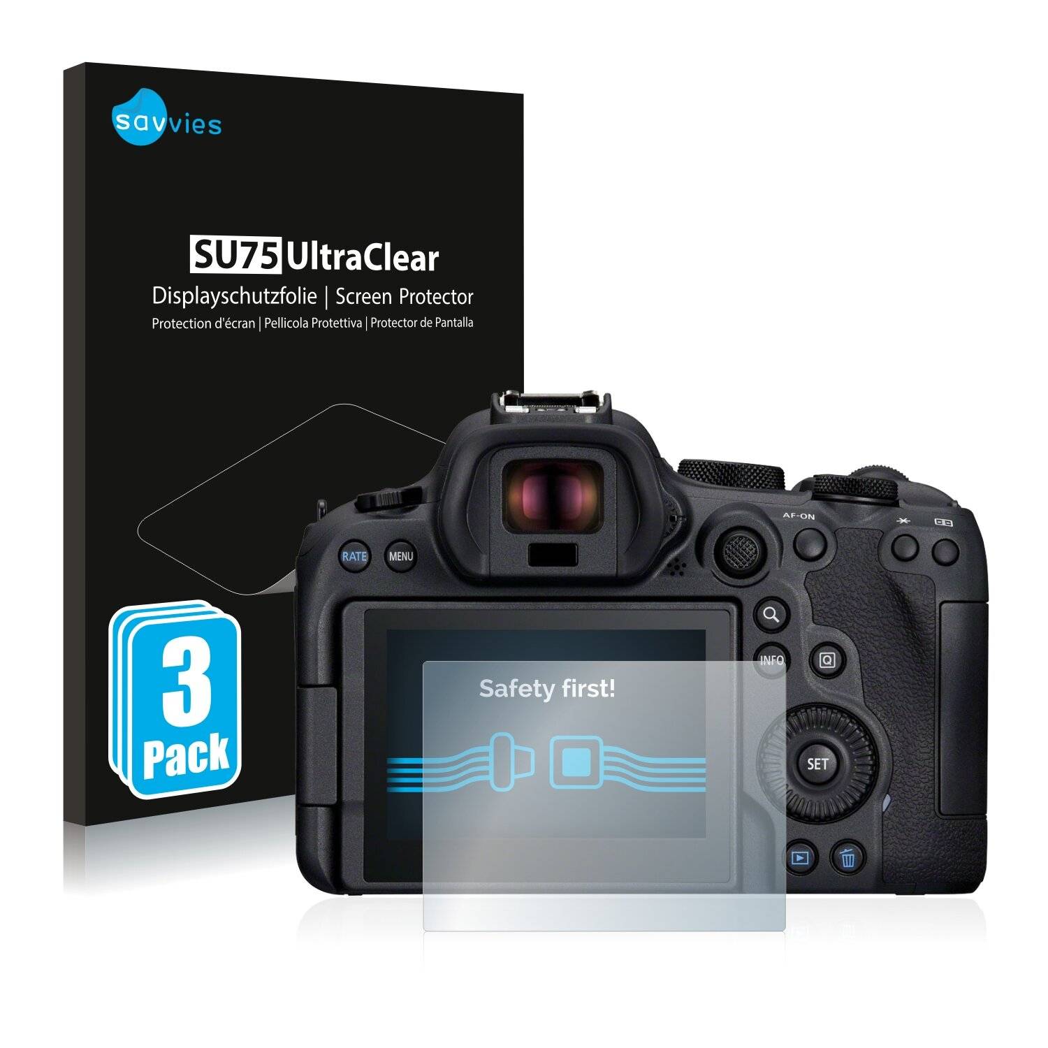 6x Savvies SU75 Displayschutzfolie für Canon EOS R6 Mark
