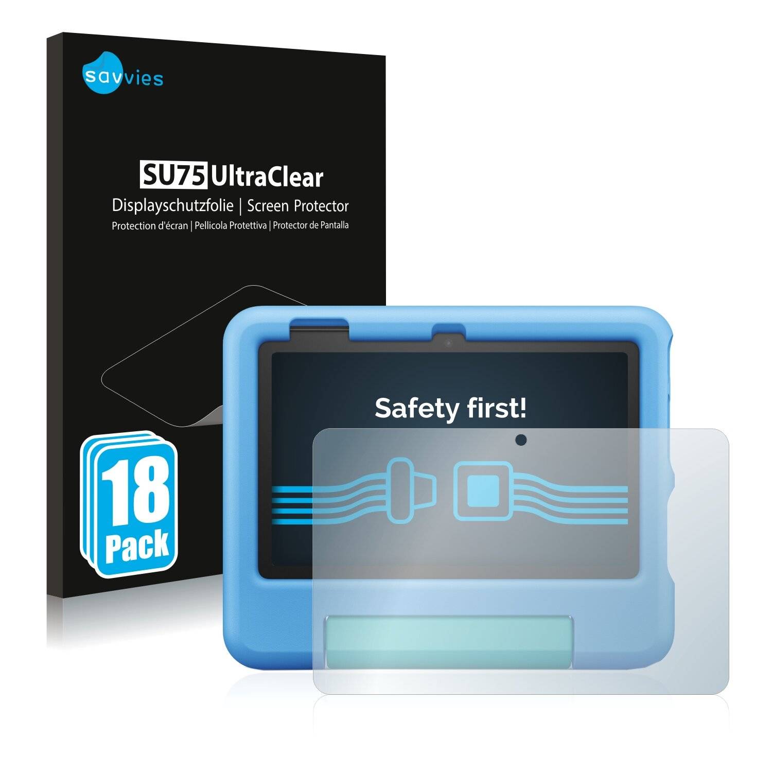 18x Savvies SU75 Displayschutzfolie für Amazon Fire 7 Kids