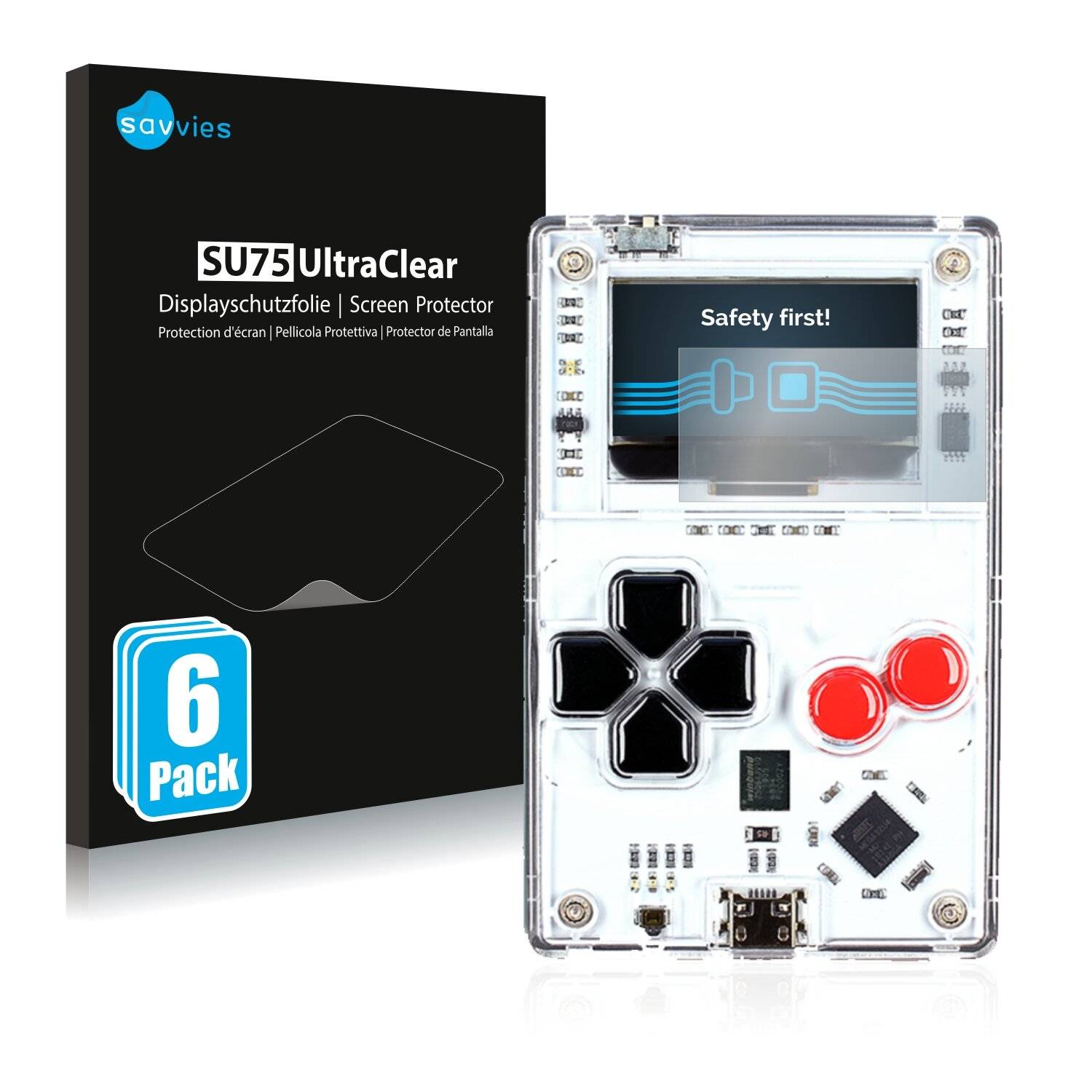 6x Savvies SU75 Displayschutzfolie für Arduboy